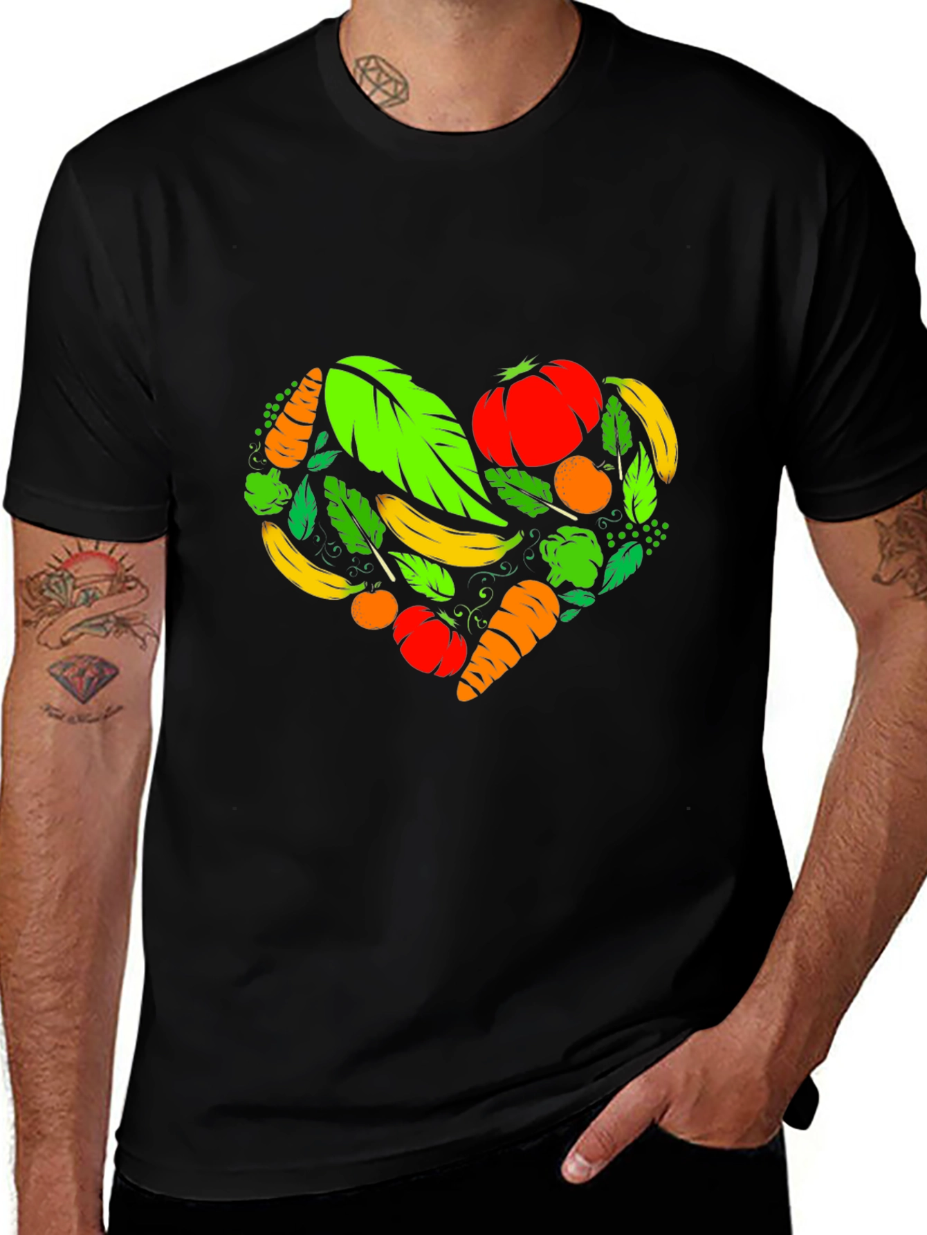 Variant 29 of Vegan Heart Black T-Shirt