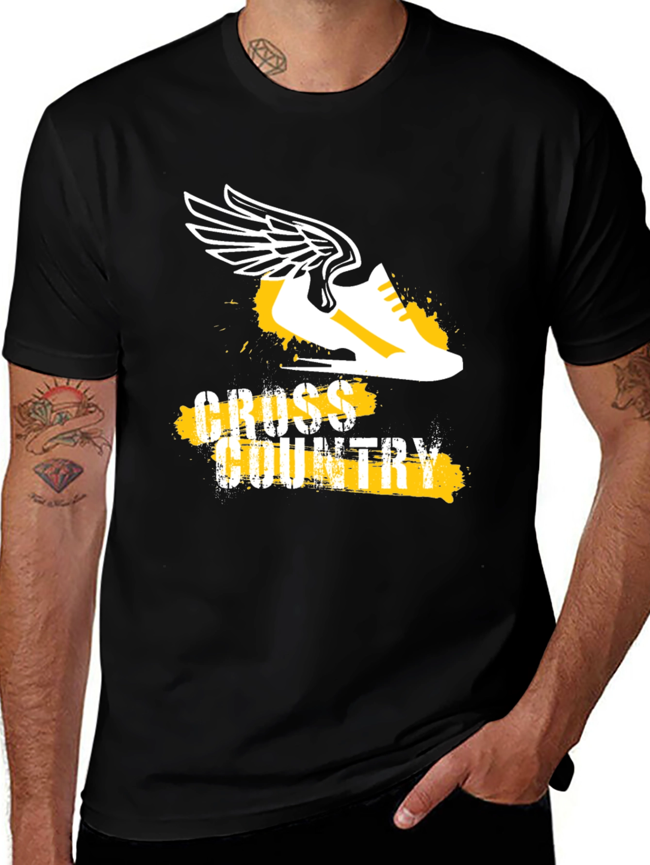 Cross Country Running Tee - Winged Shoe Graphic