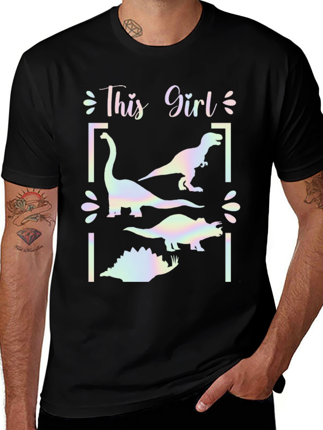 Variant 4 of Dinosaur Girl's Graphic T-Shirt