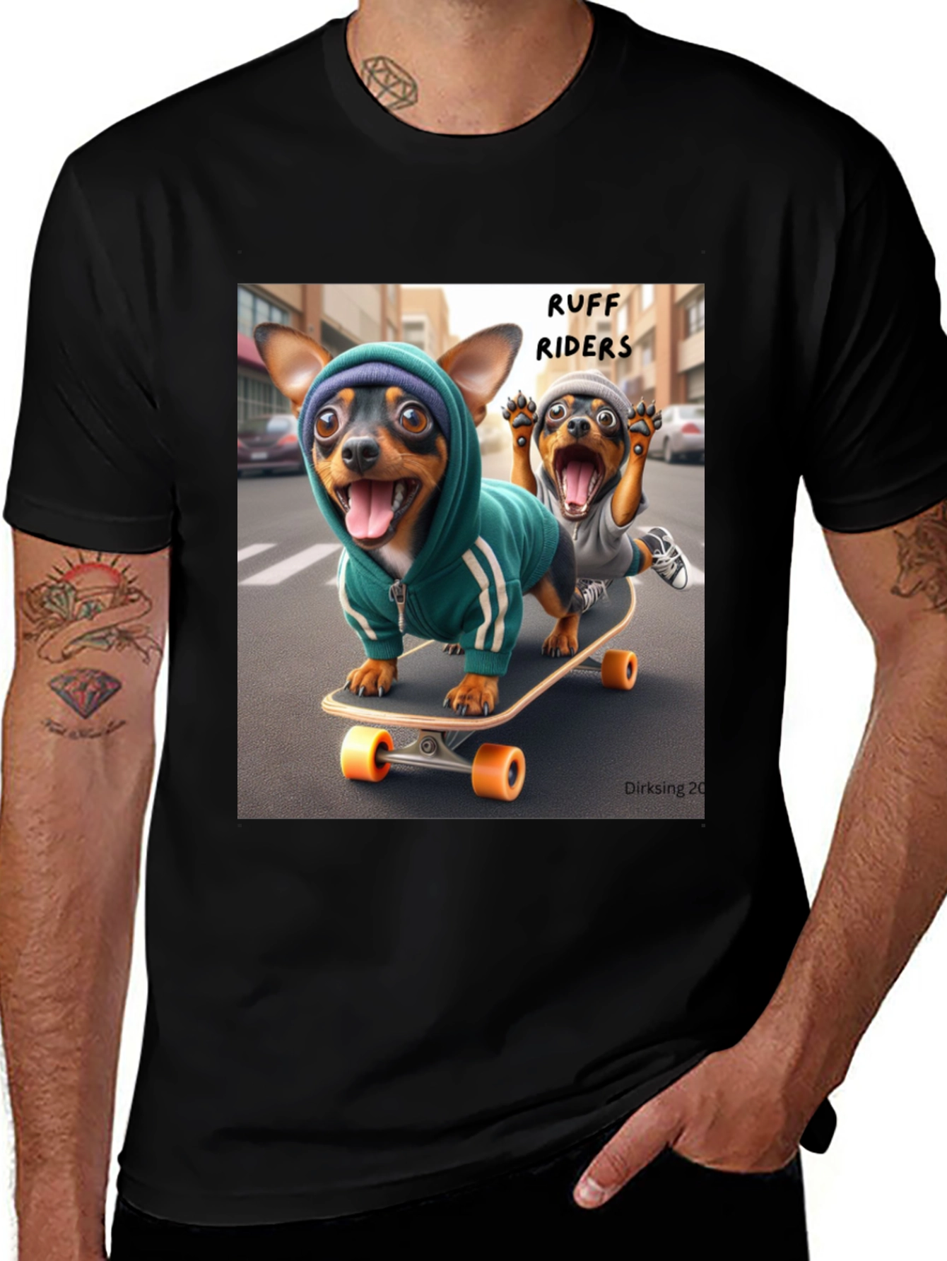 Variant 11 of Ruff Riders Dog Graphic Tee - Cool & Unique