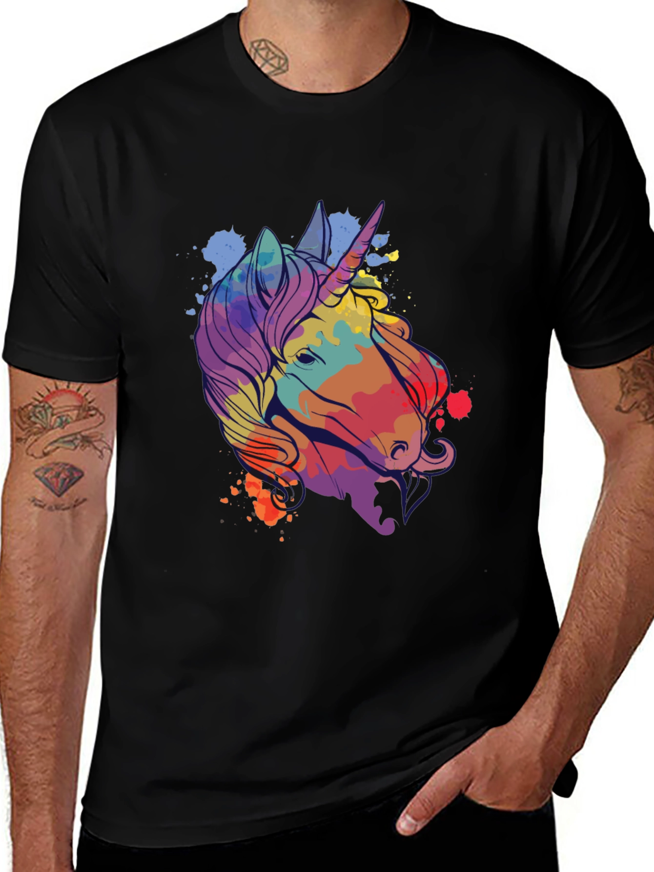 Variant 5 of Unicorn Graphic Tee - Colorful Fantasy Shirt