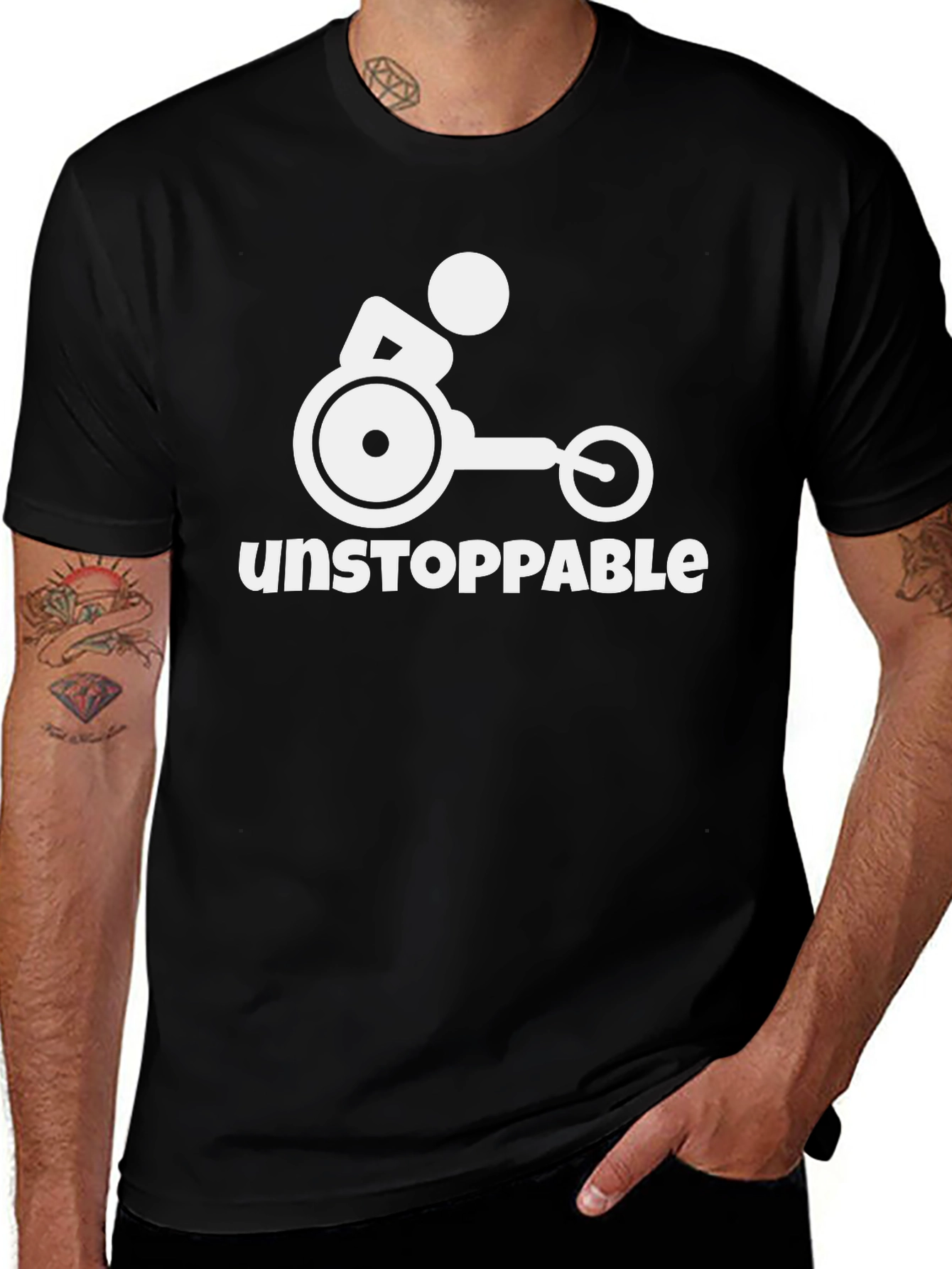Variant 23 of Unstoppable Wheelchair Graphic T-Shirt