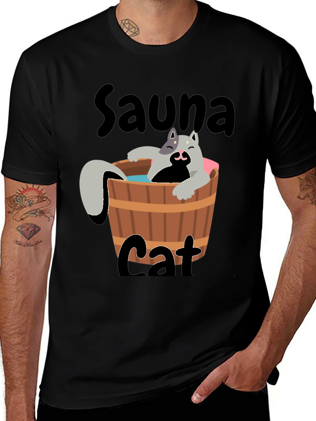 Variant 21 of Sauna Cat T-Shirt