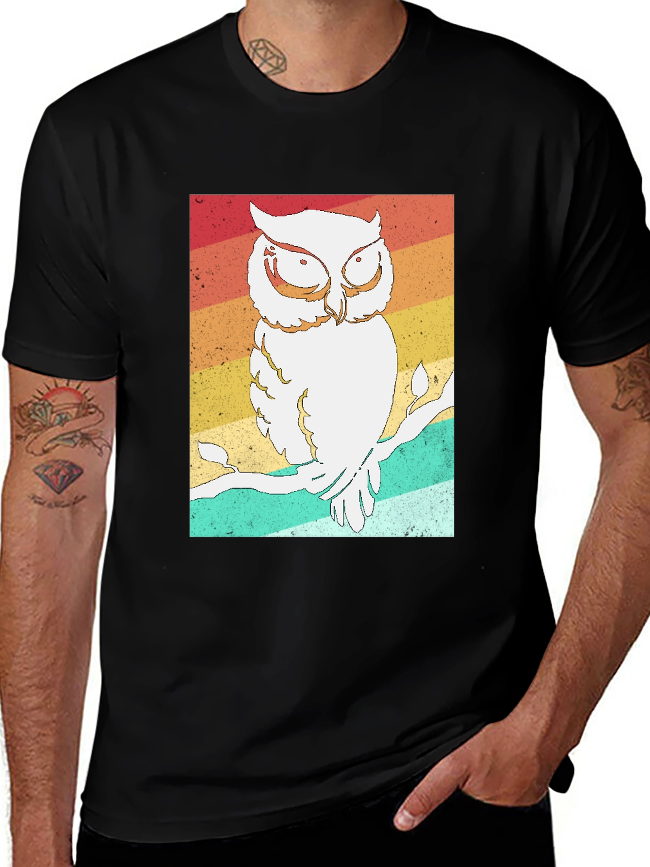 Variant 17 of Retro Owl Graphic Tee - Stylish Bird Lover's T-Shirt