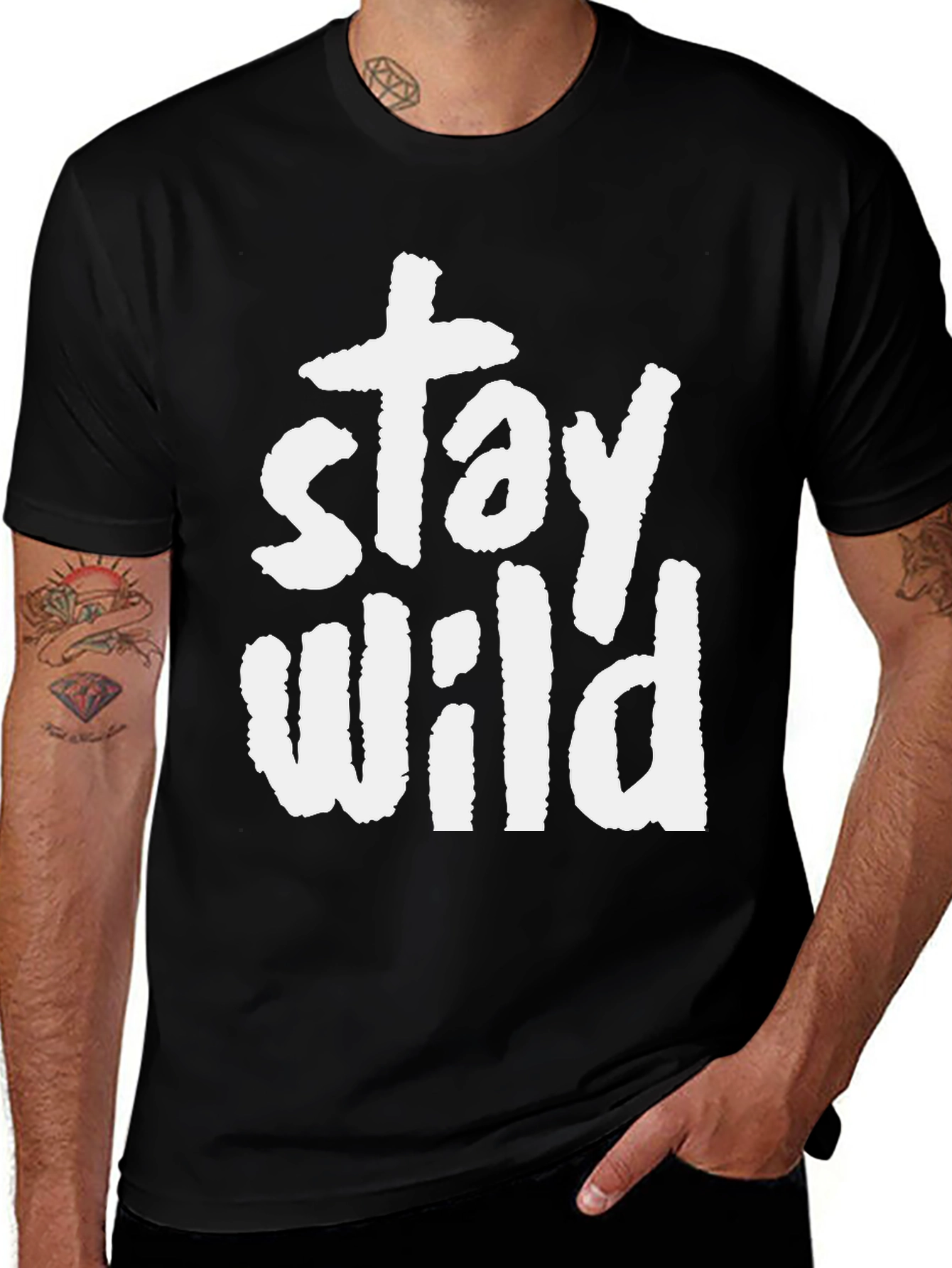 Variant 23 of Stay Wild Black Graphic Tee