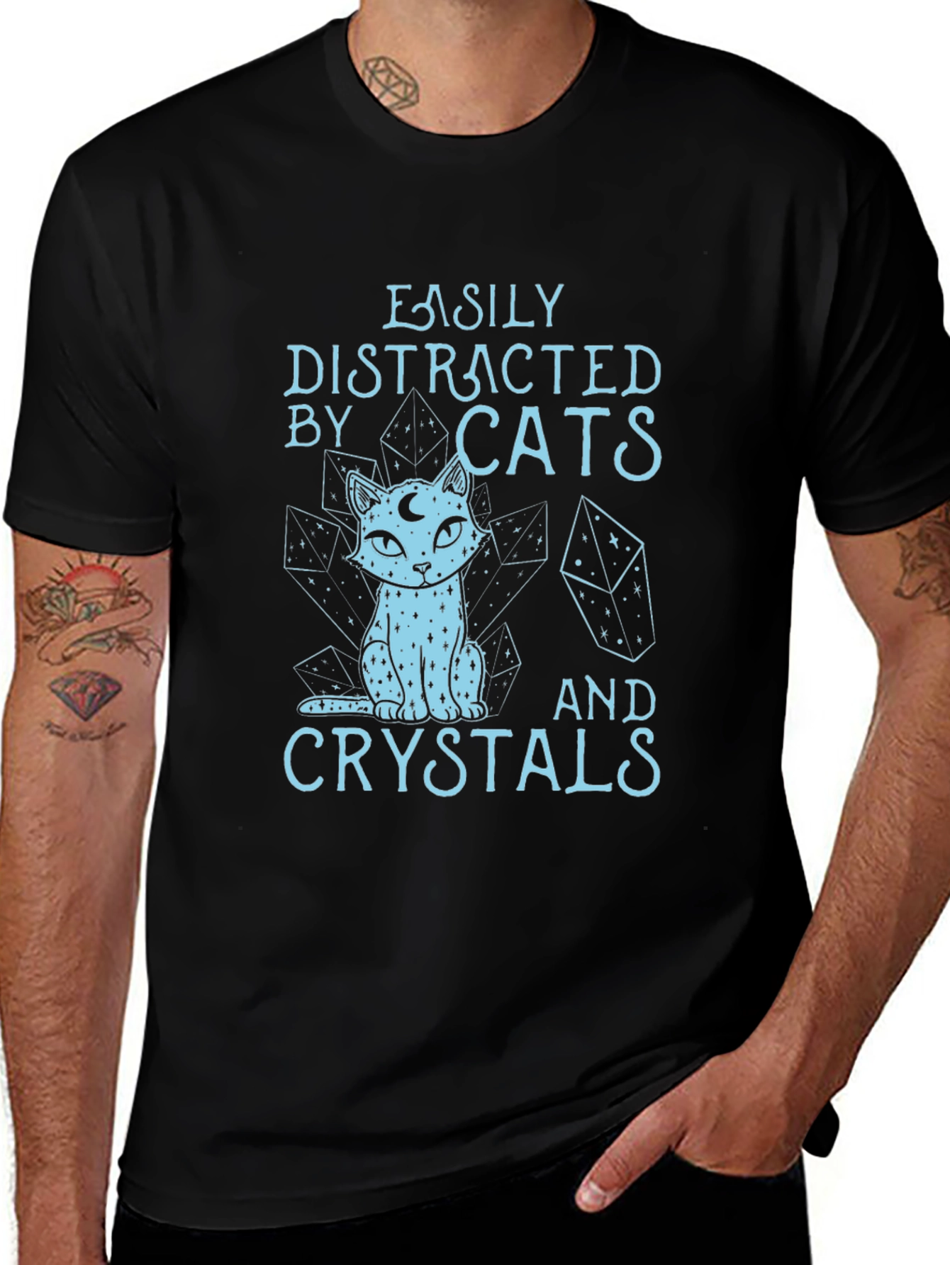 Variant 3 of Easily Distracted by Cats & Crystals T-Shirt