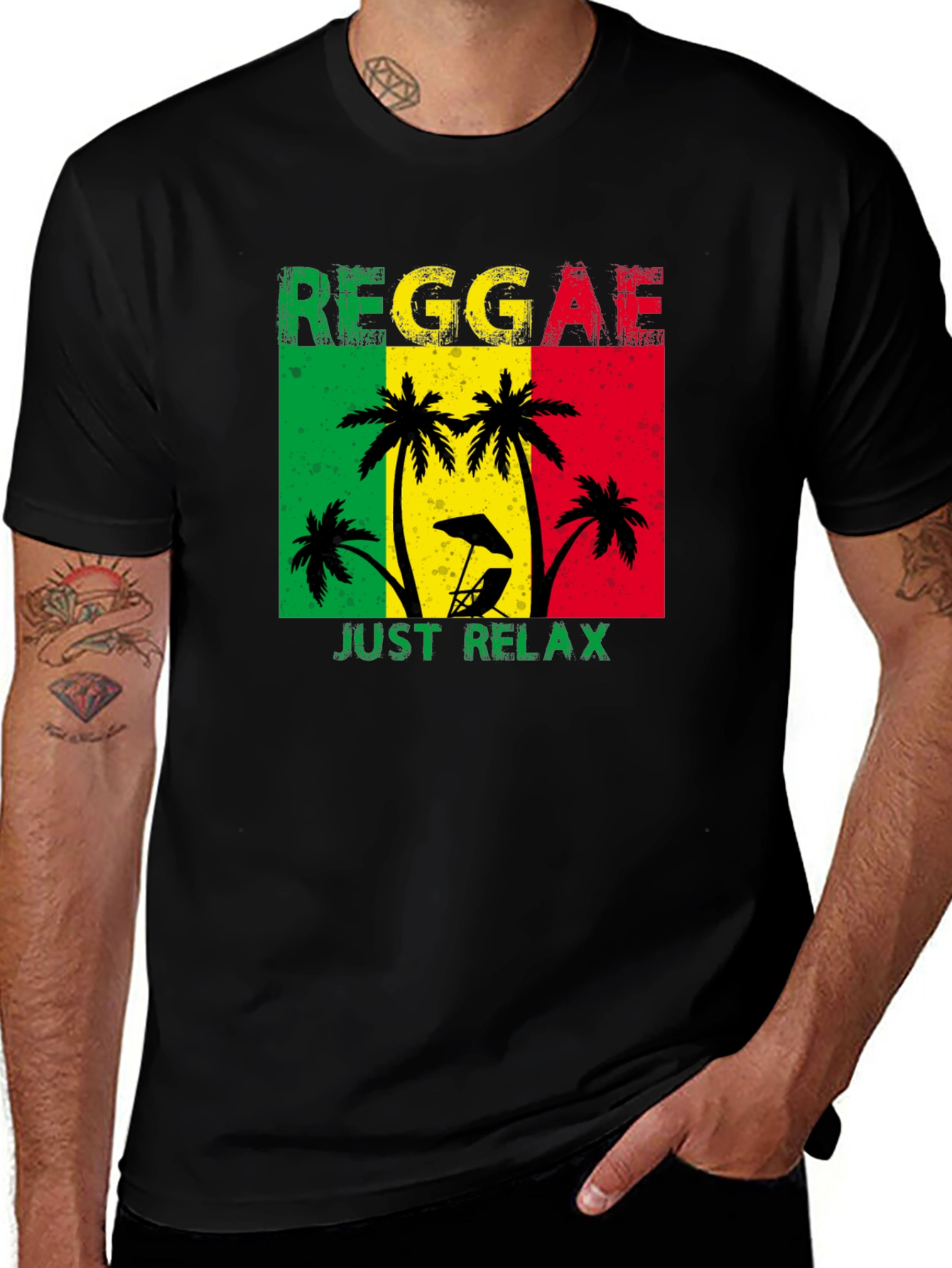 Variant 4 of Reggae Just Relax Black T-Shirt