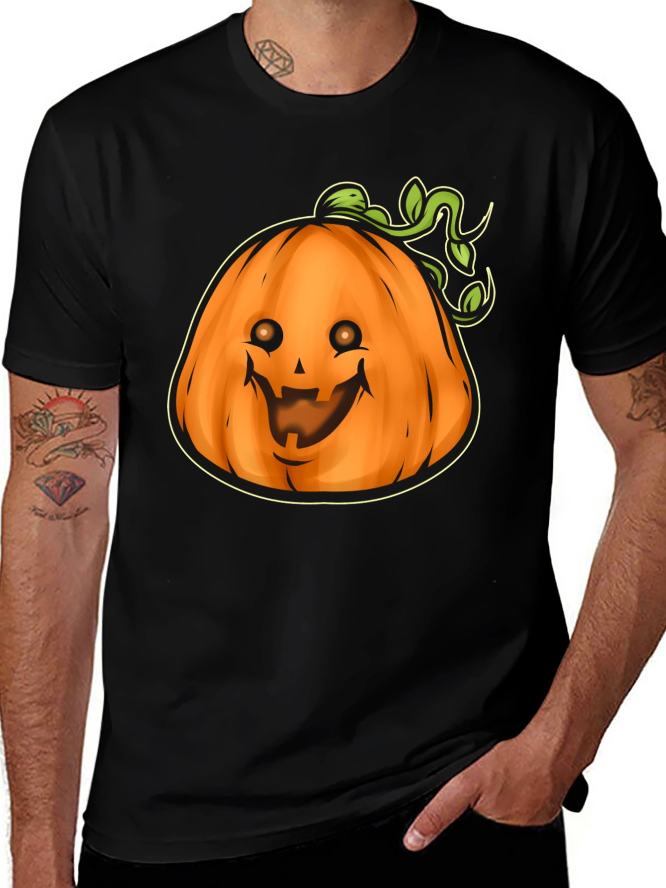 Spooky Pumpkin Graphic Tee - Halloween Style
