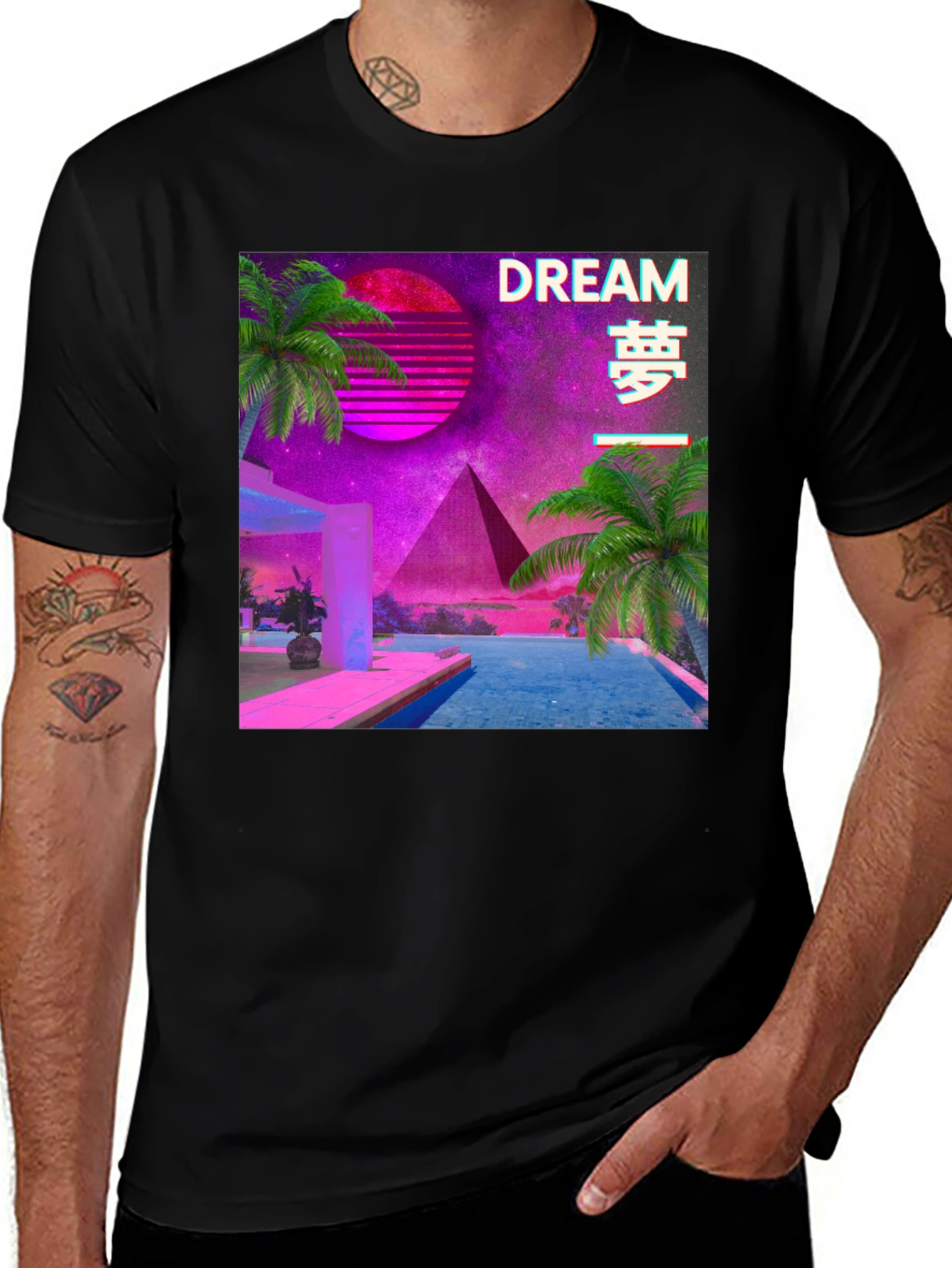 Variant 24 of Vaporwave Dream Black T-Shirt