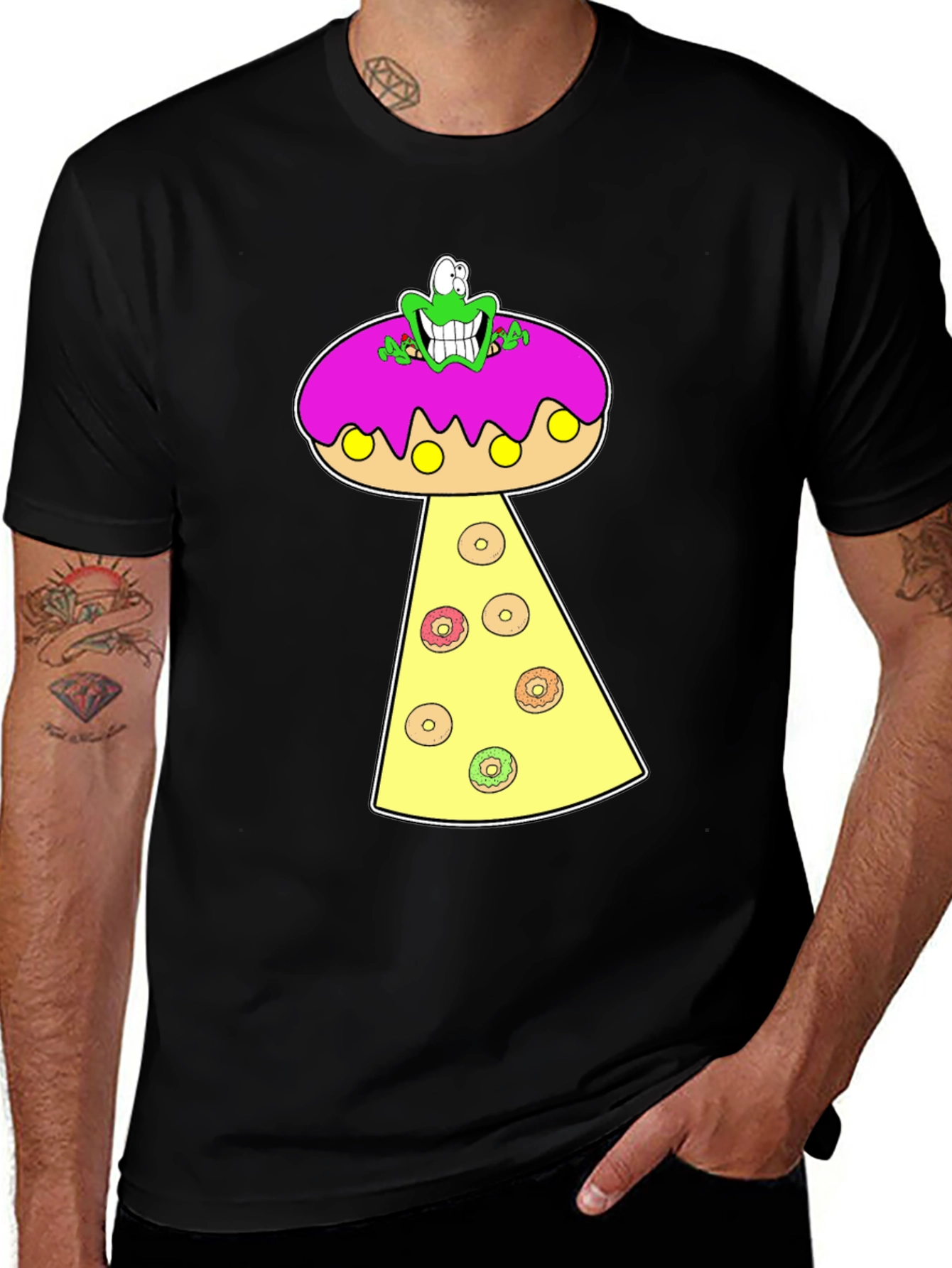 Variant 6 of Donut UFO with Alien Frog T-Shirt