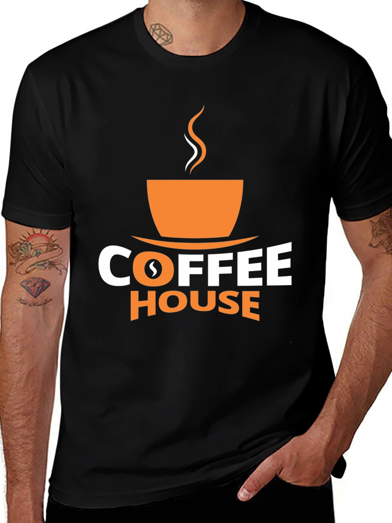 Variant 3 of Coffee House Graphic Tee - Black Cotton Blend