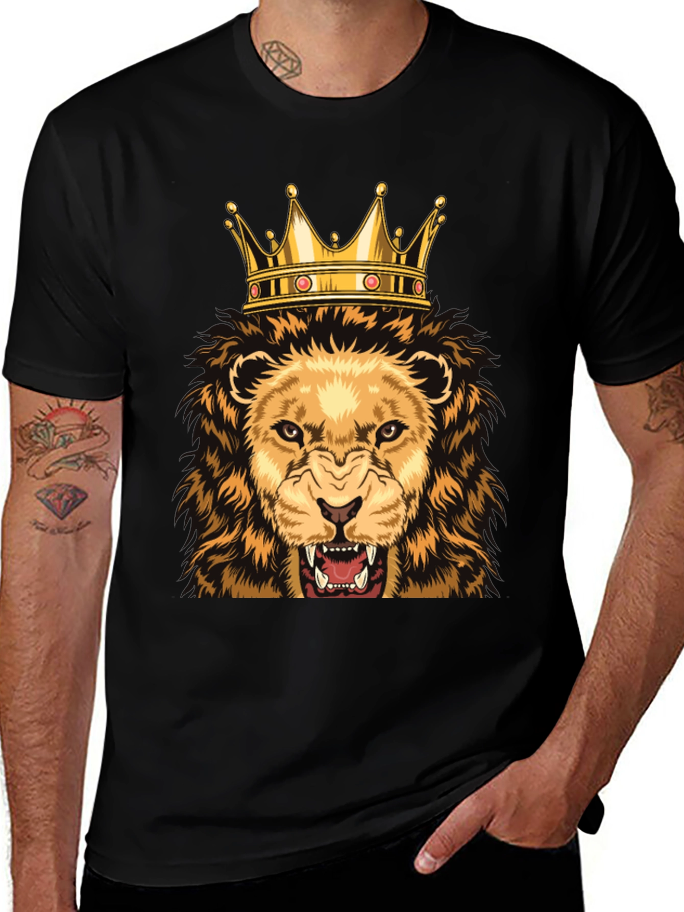 Variant 26 of Lion King Graphic Tee - Black Cotton T-Shirt