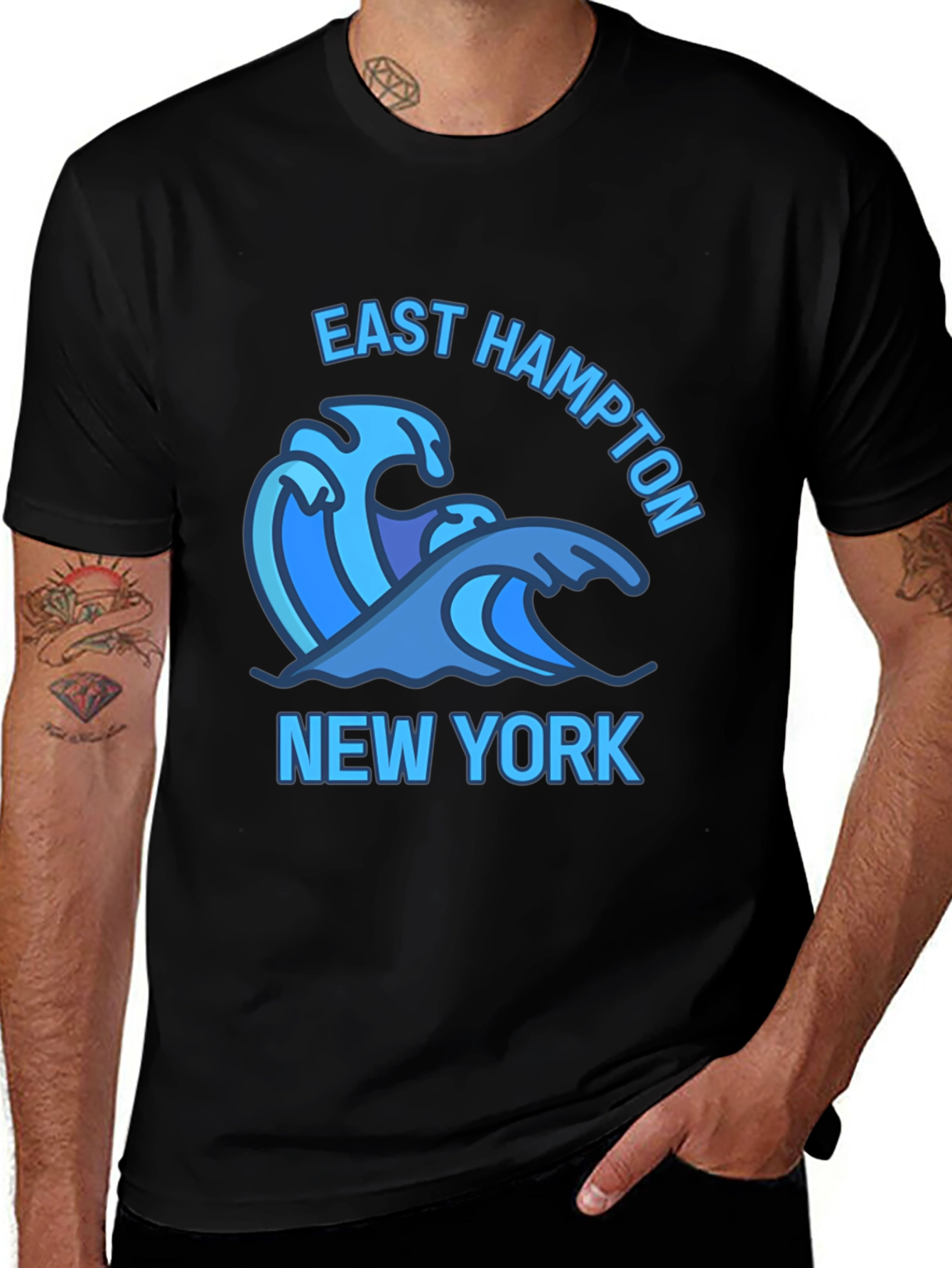 East Hampton New York Wave Graphic Tee