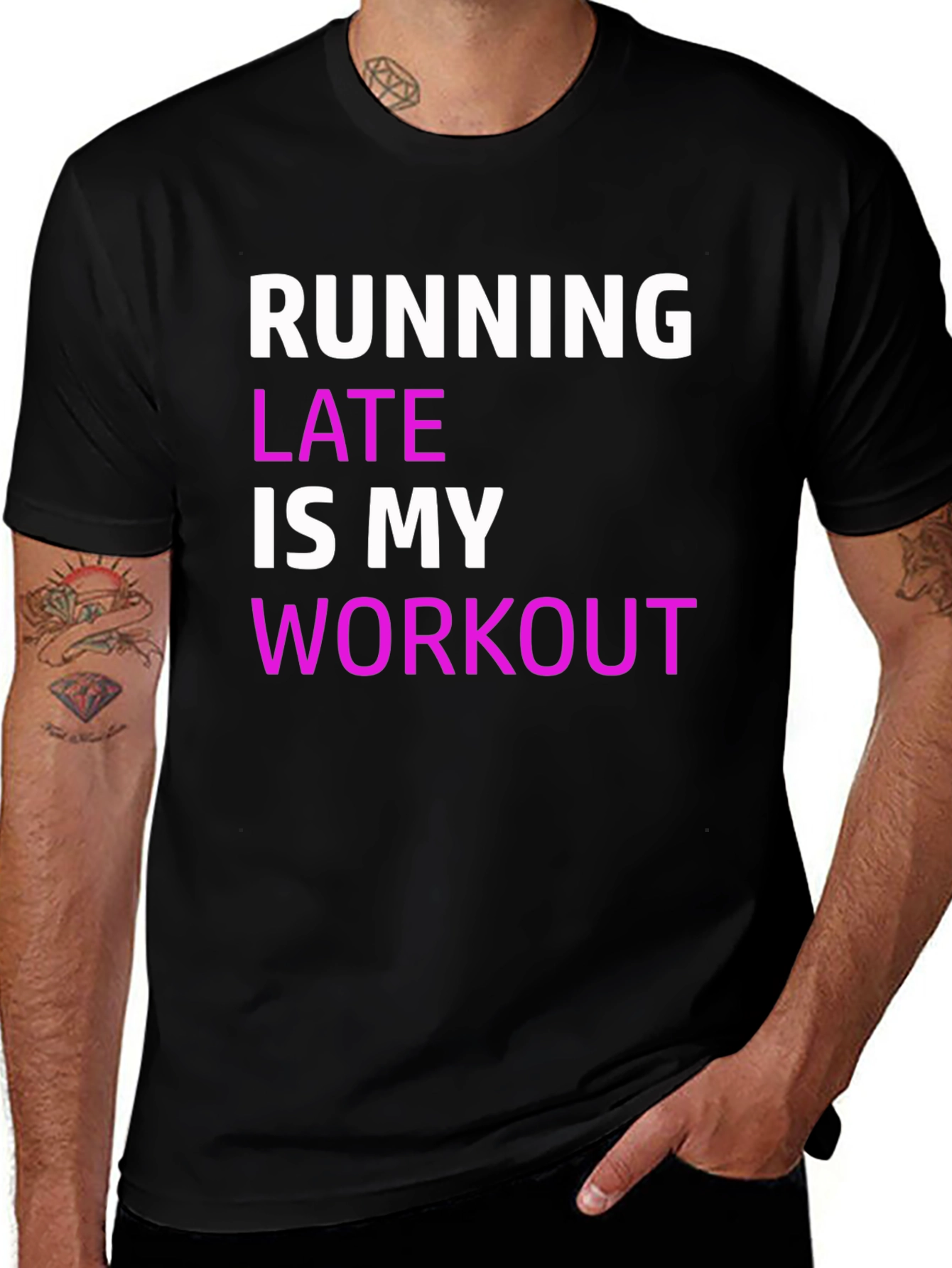 Variant 16 of Funny Running Late Workout T-Shirt