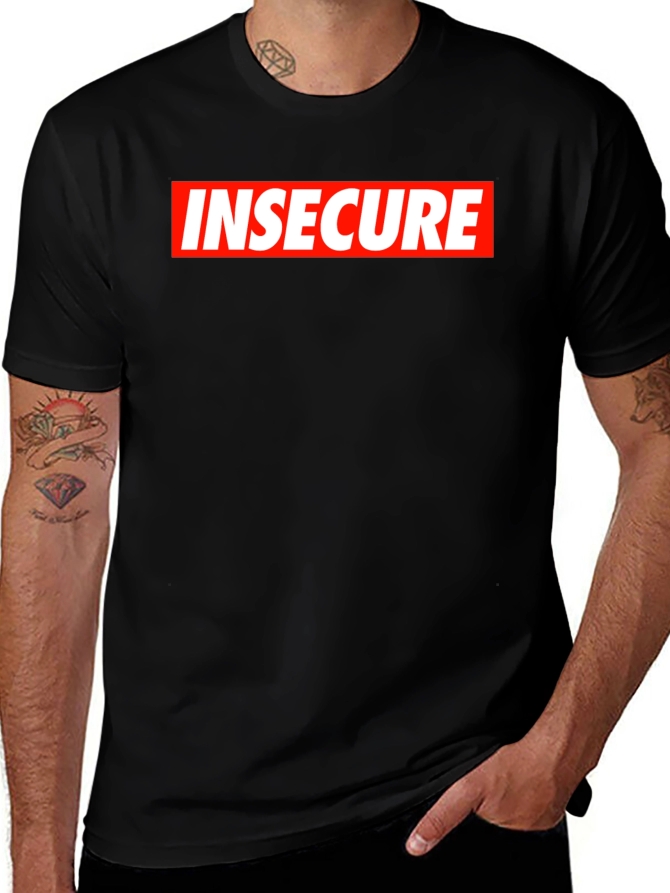 Variant 23 of Insecure Statement Graphic Tee - Bold Streetwear