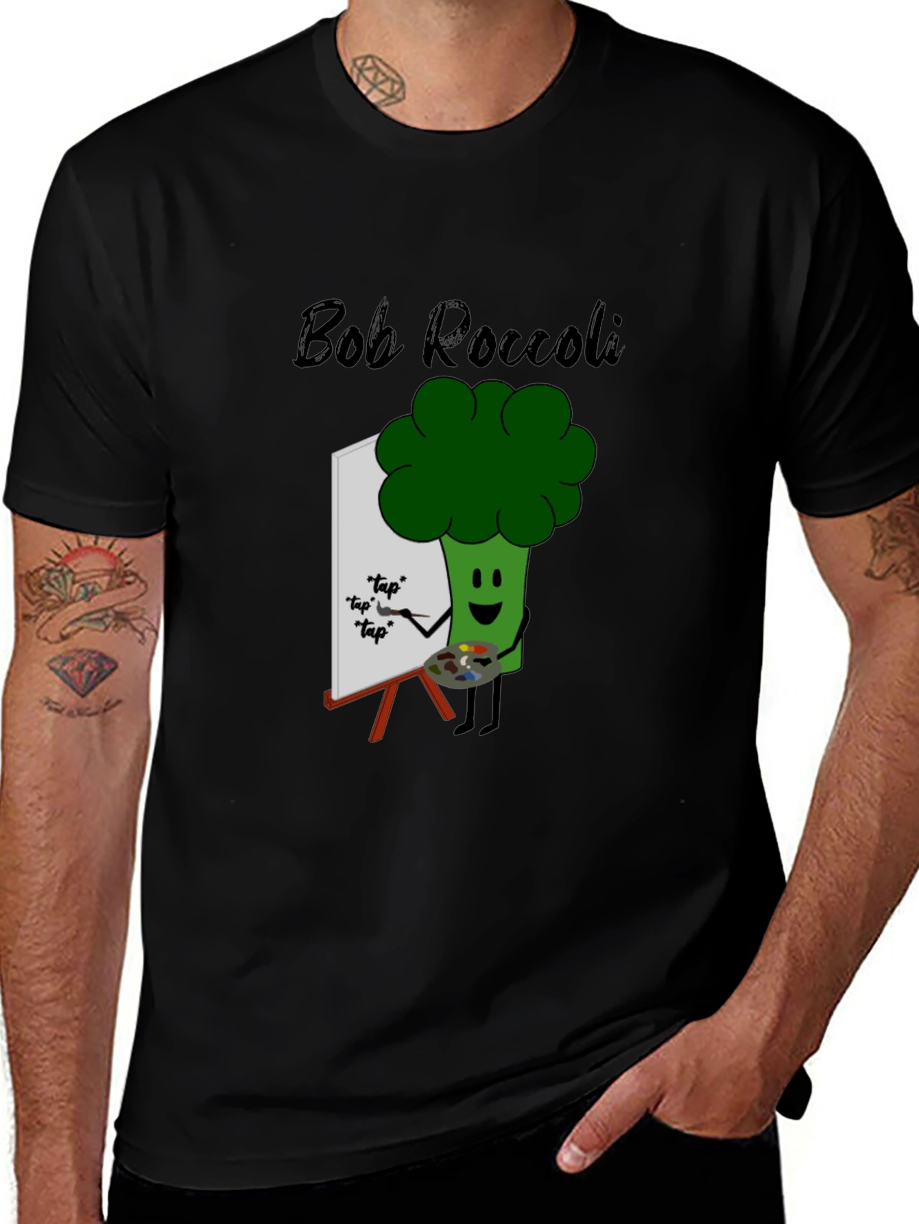 Variant 12 of Bob Roccoli T-Shirt: Quirky Broccoli Artist Tee