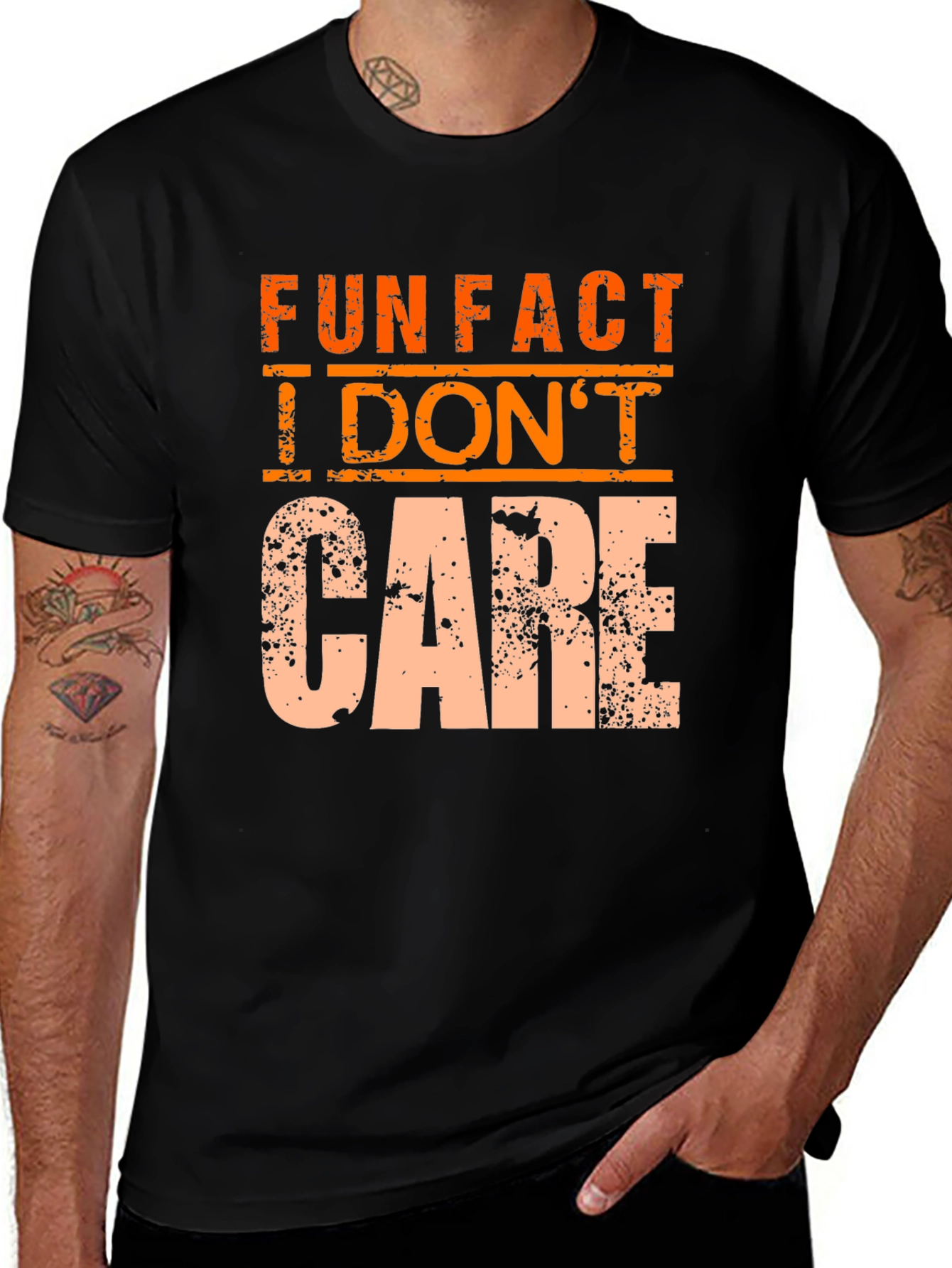 Variant 27 of Fun Fact I Don't Care Graphic Tee - Casual Statement T-Shirt