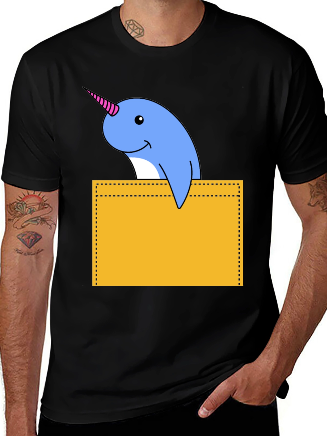 Variant 8 of Narwhal Pocket T-Shirt - Whimsical Graphic Tee