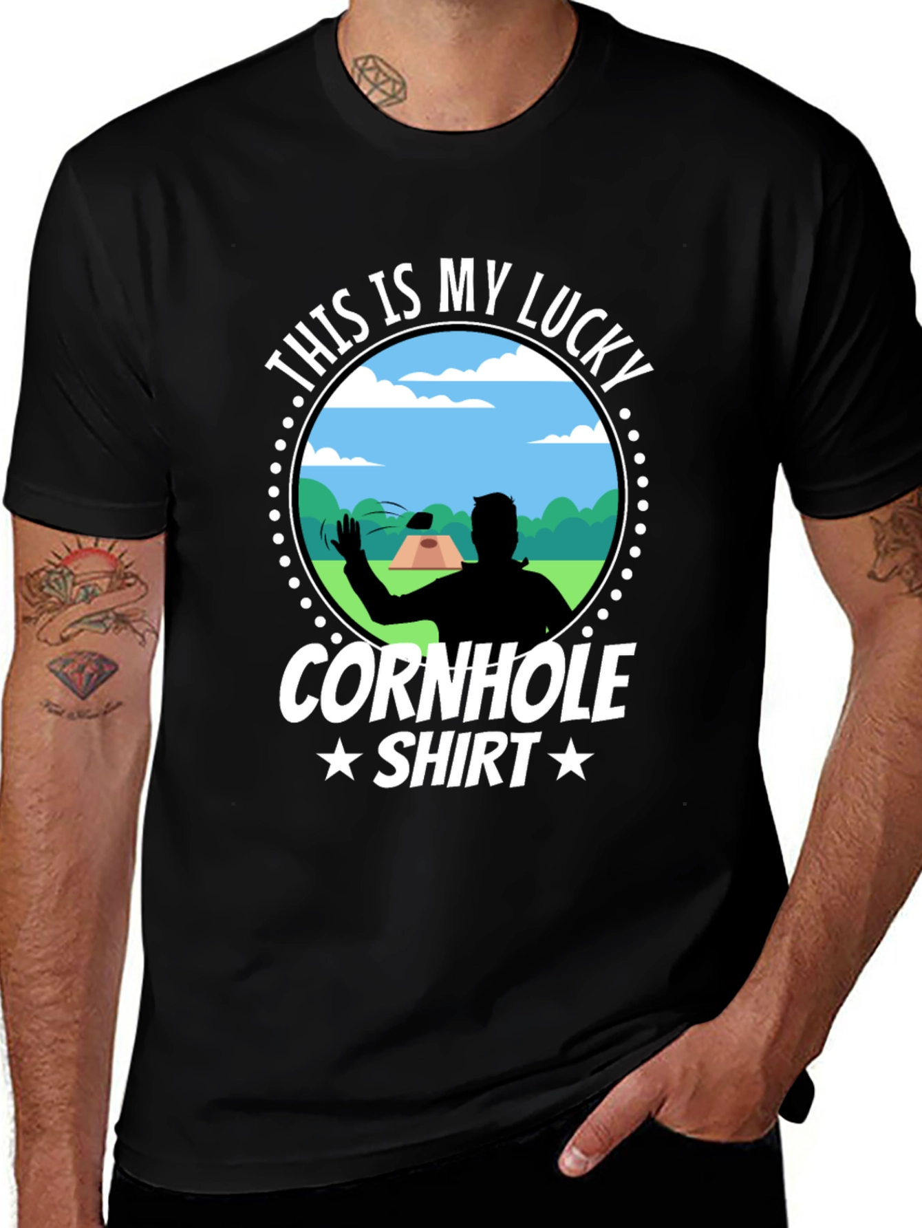 Variant 6 of Lucky Cornhole Shirt - Game Day Tee