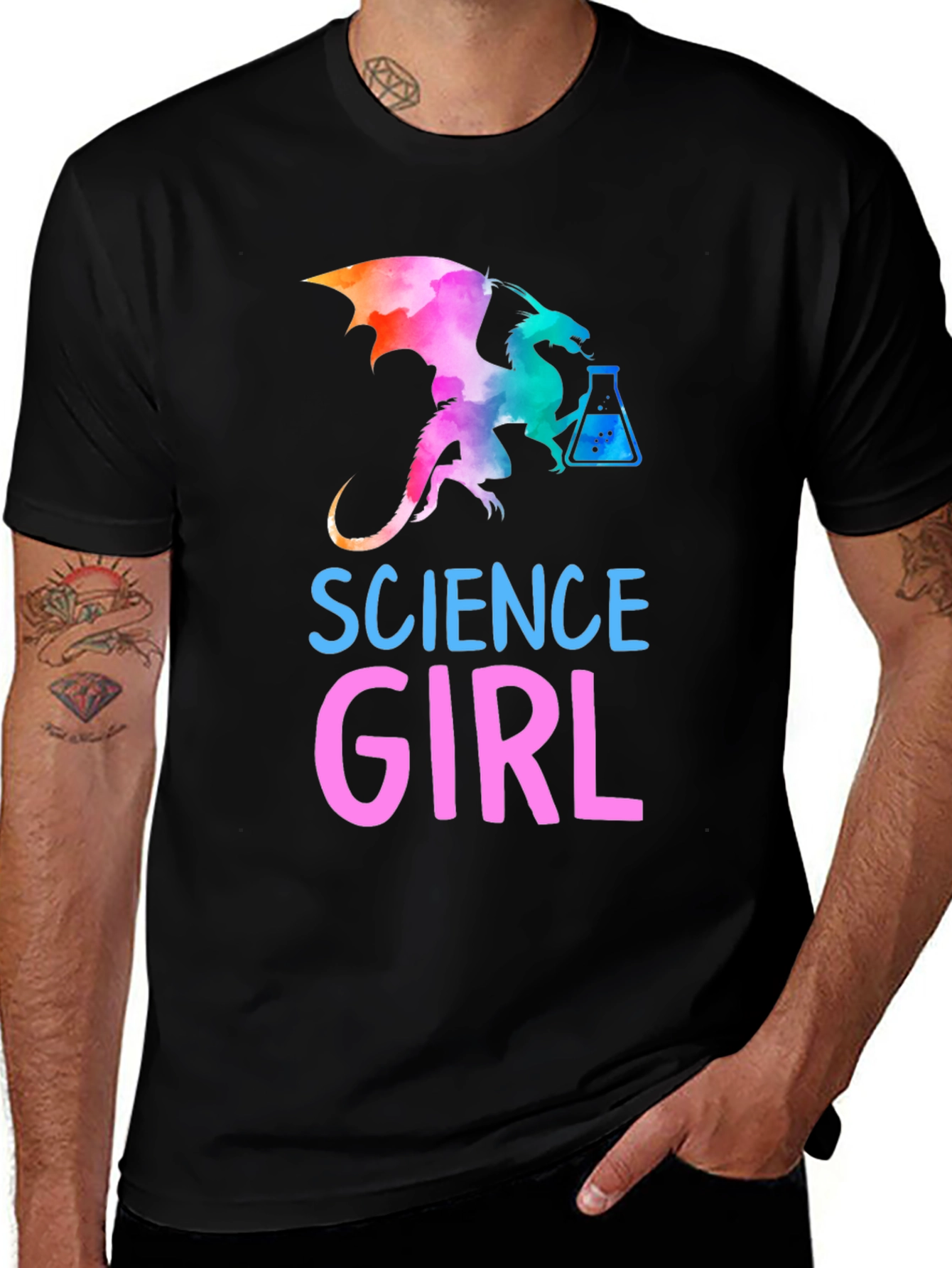 Variant 19 of Science Girl Dragon T-Shirt Colorful Tee