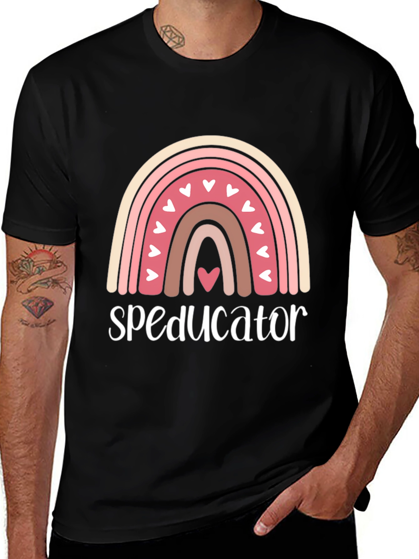 Variant 24 of Speducator Rainbow Heart T-Shirt