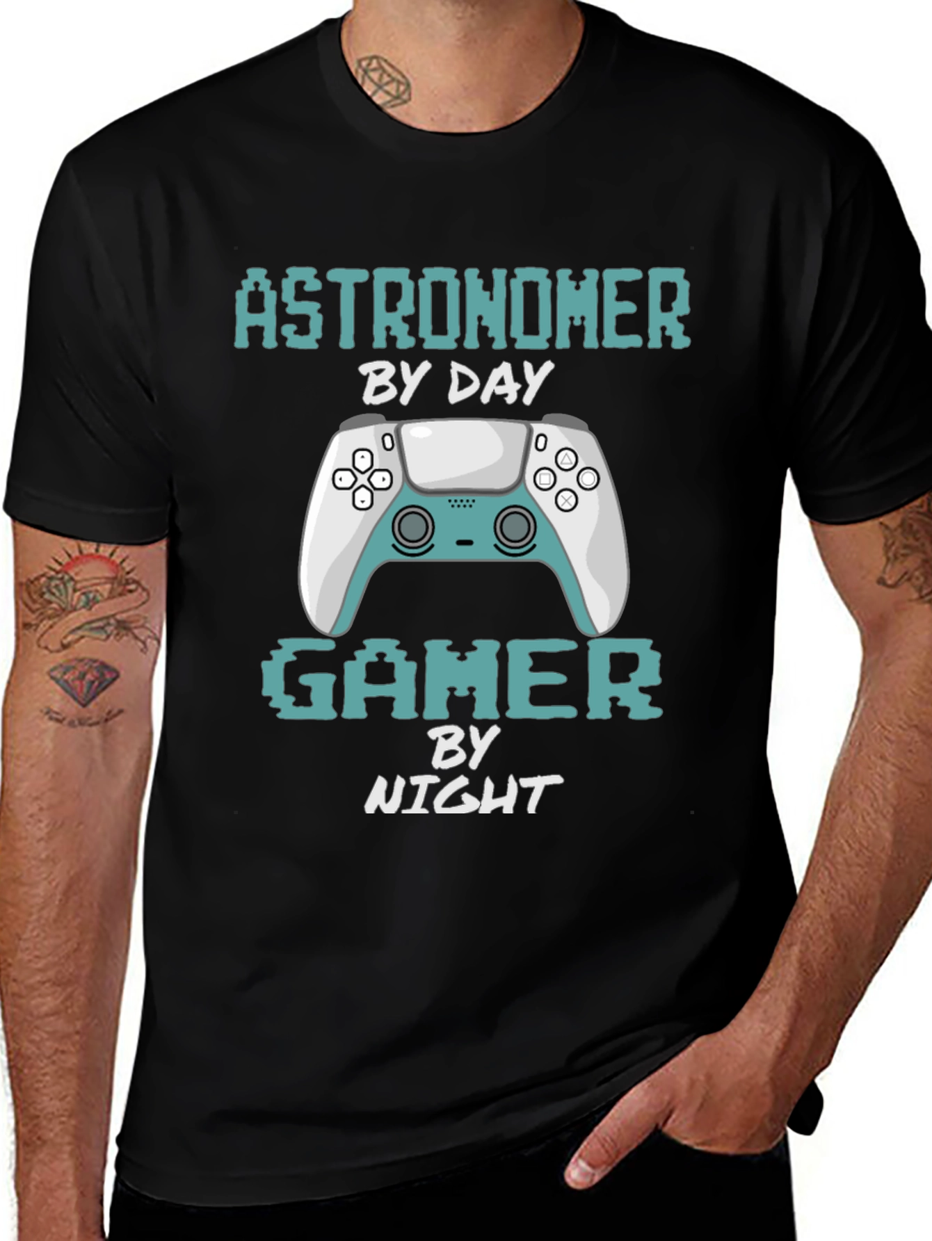 Astronomer Gamer T-Shirt: By Day, By Night