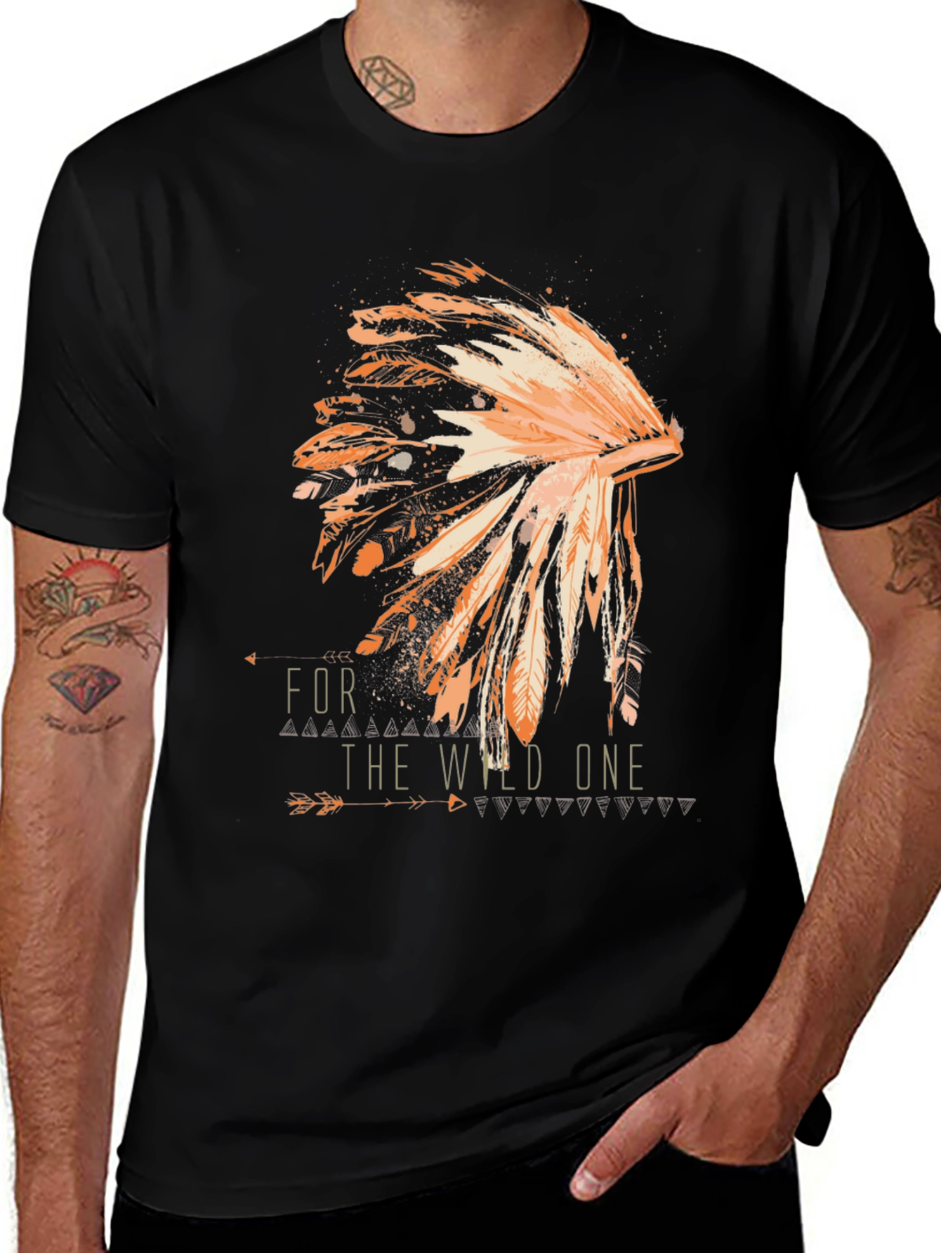 Variant 23 of Wild One Graphic Tee - Native American Inspired Design