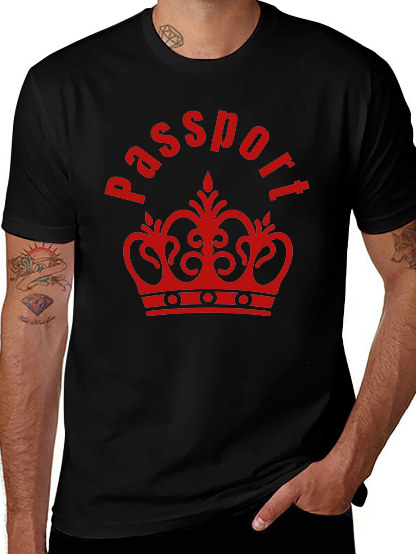 Variant 27 of Passport Crown Graphic T-Shirt - Black