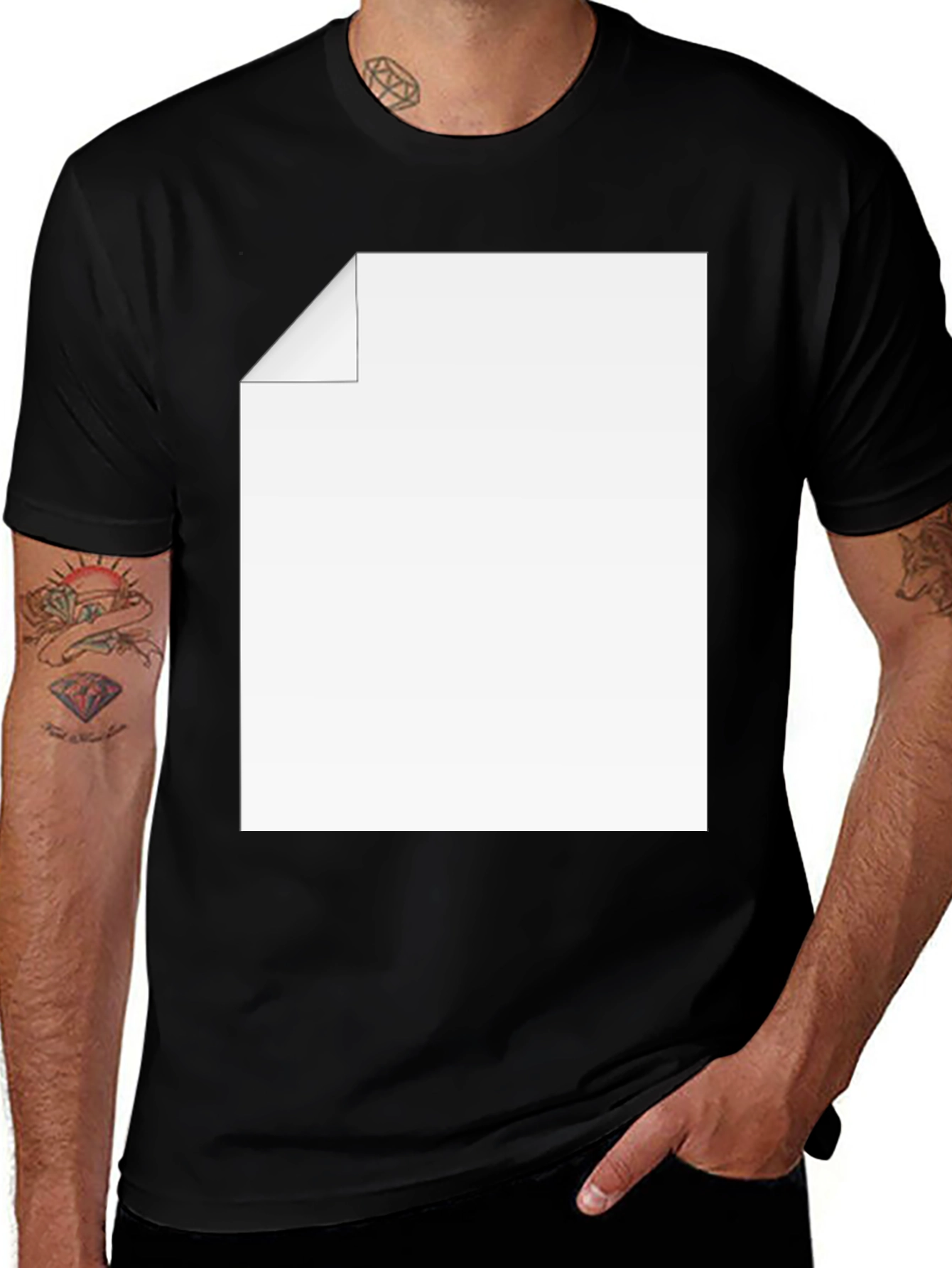 Black Men's Black Tee with Customizable Graphic main image