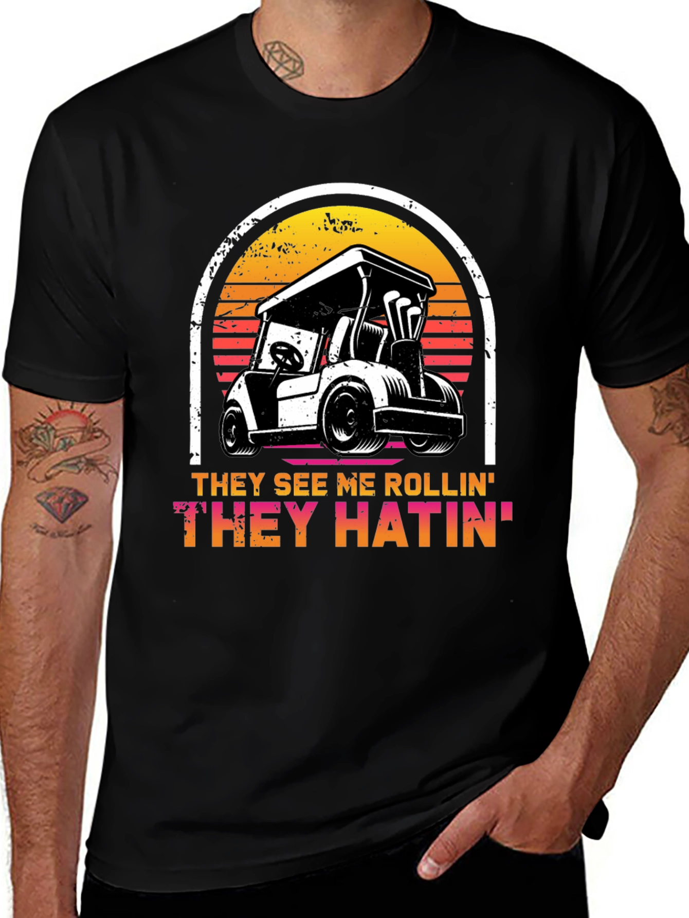 Variant 17 of They See Me Rollin' Funny Golf Cart T-Shirt