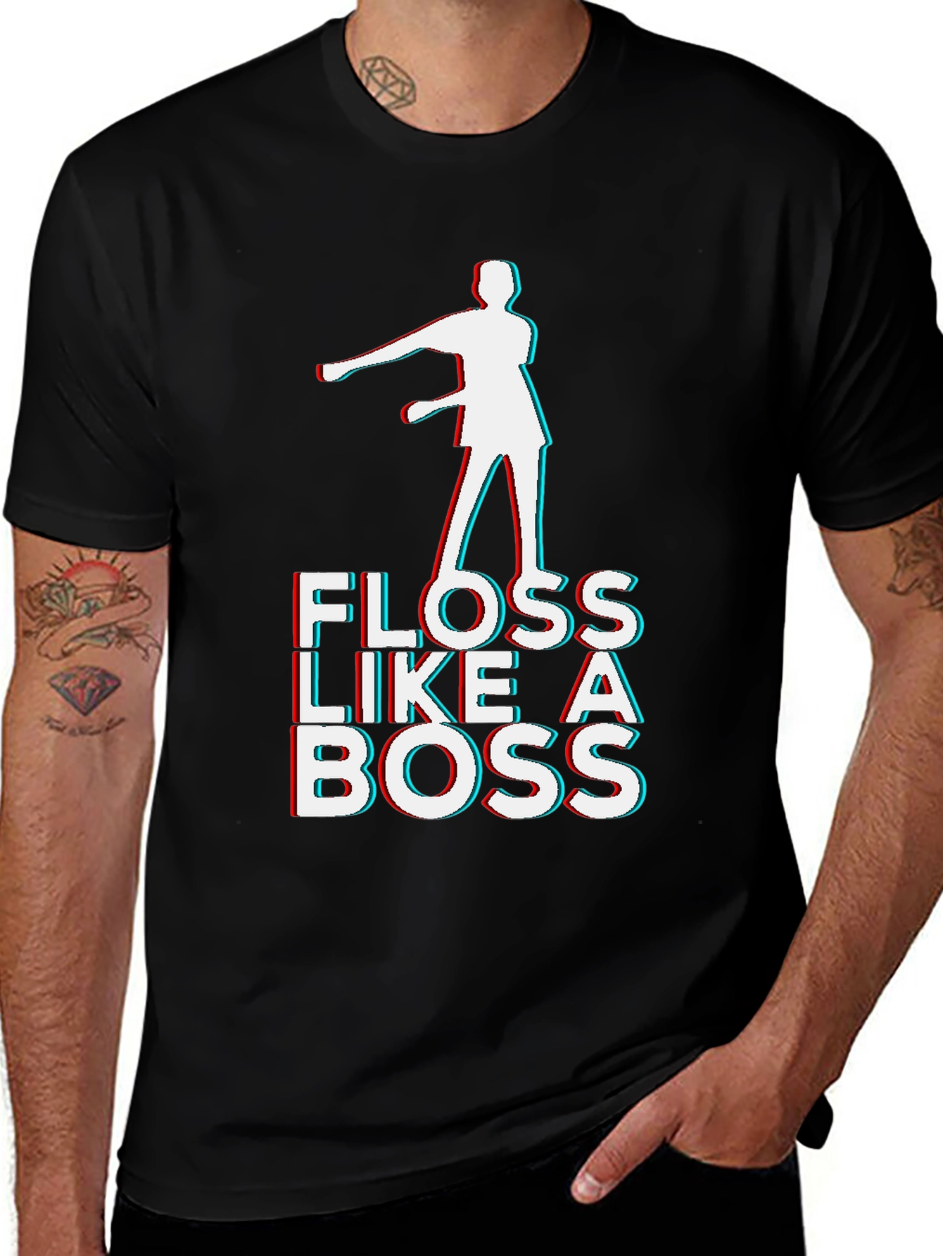 Variant 20 of Floss Like a Boss Graphic T-Shirt - Black