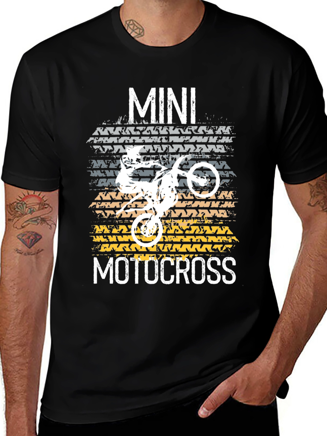 Variant 21 of Mini Motocross Graphic Tee - Black Cotton T-Shirt