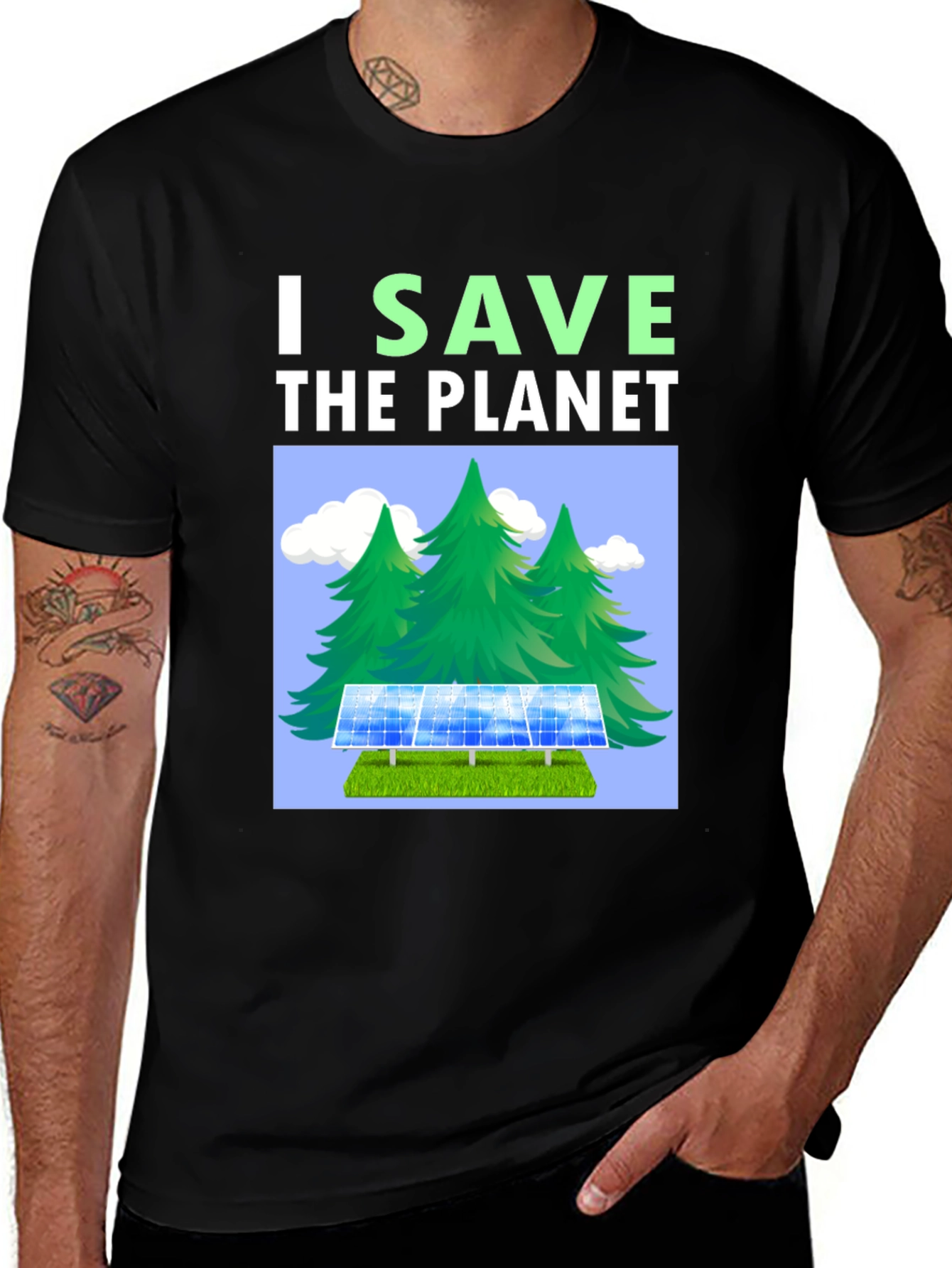 Eco-Friendly "I Save The Planet" Graphic T-Shirt