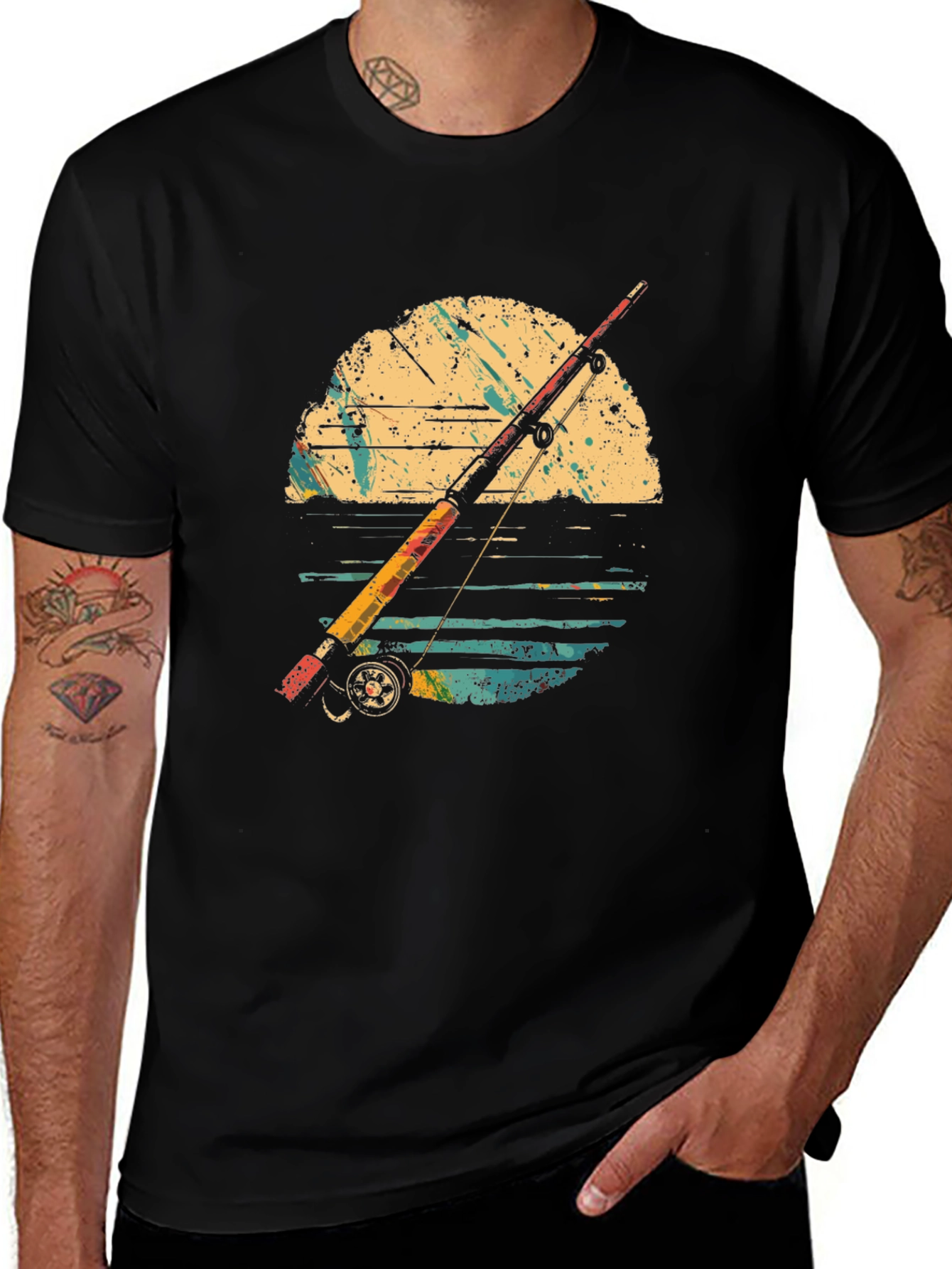 Variant 9 of Vintage Fishing Rod Graphic T-Shirt