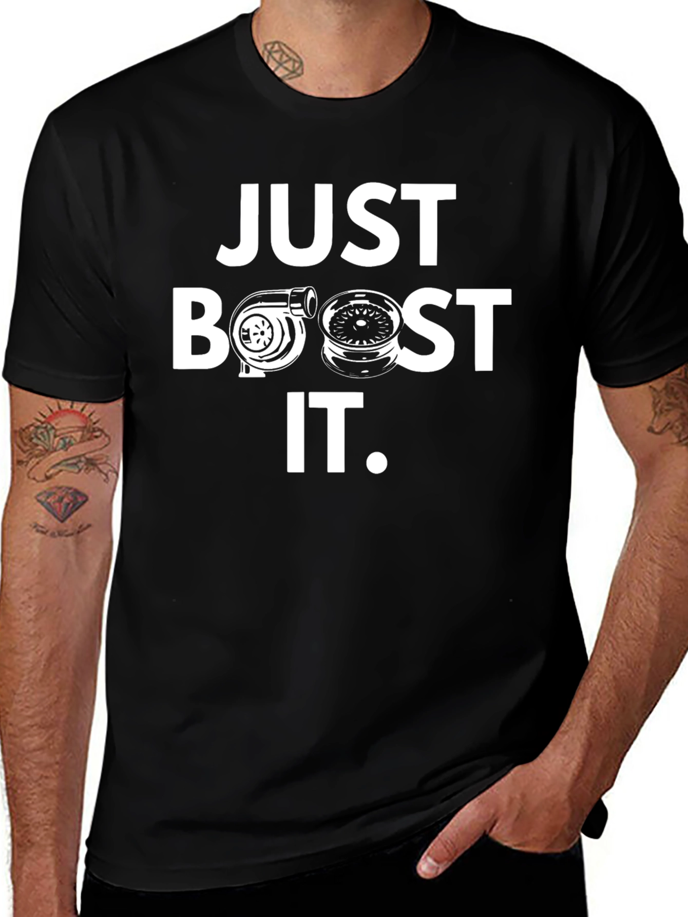 Just Boost It Black T-Shirt Car Enthusiast Tee