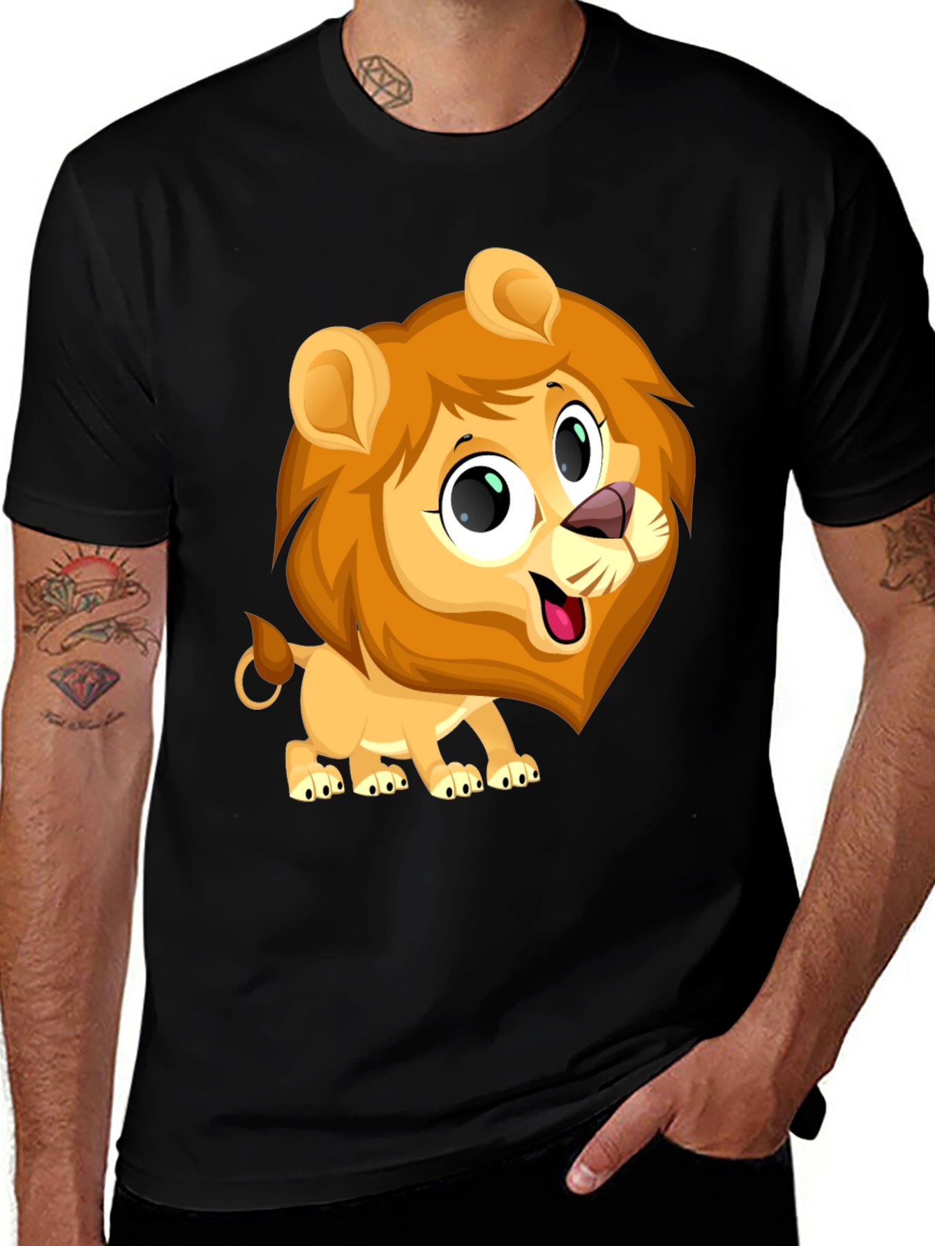 Variant 22 of Cartoon Lion Graphic Tee - Soft Cotton Blend