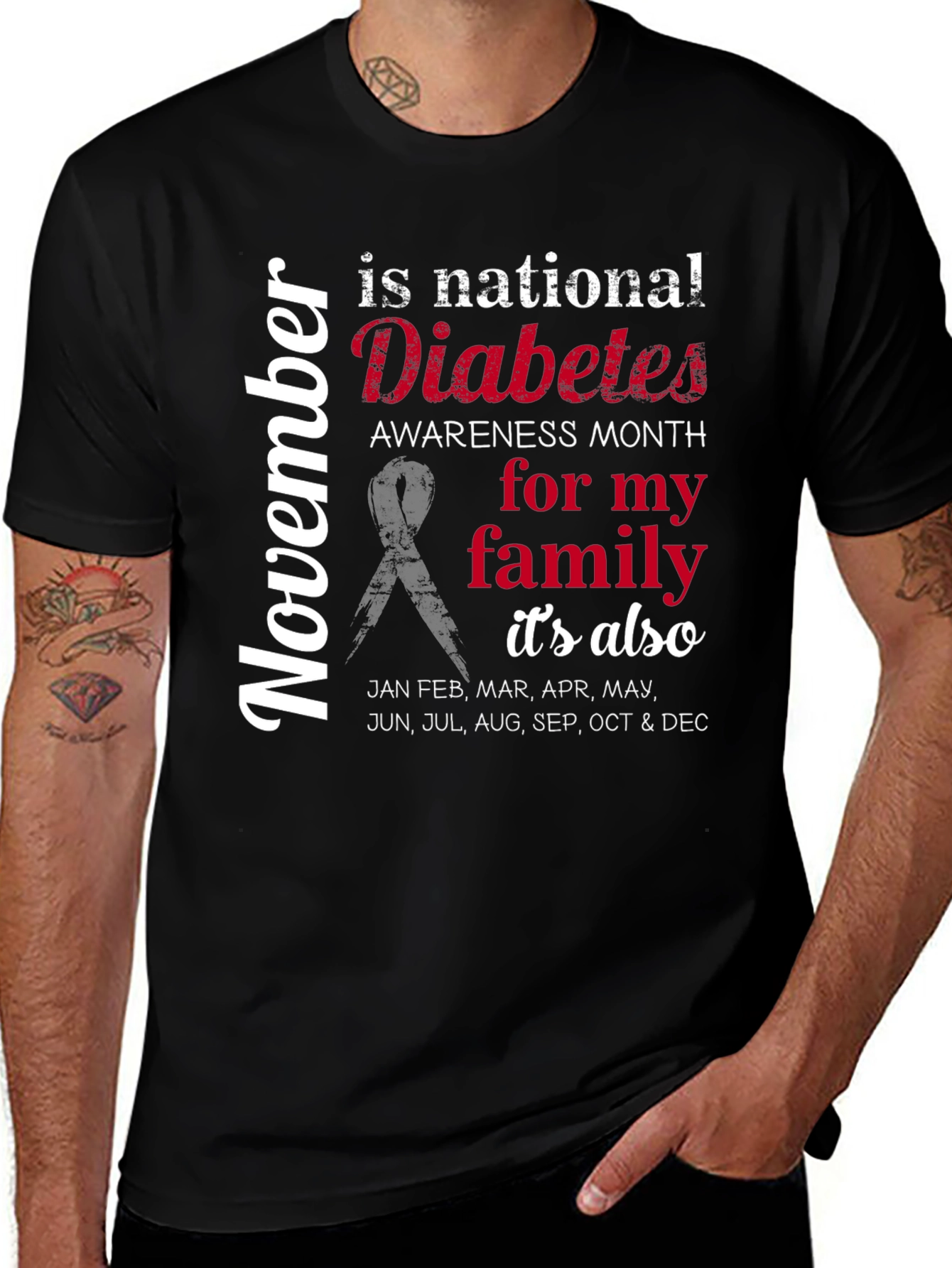 Diabetes Awareness T-Shirt - Family Support Month Tee
