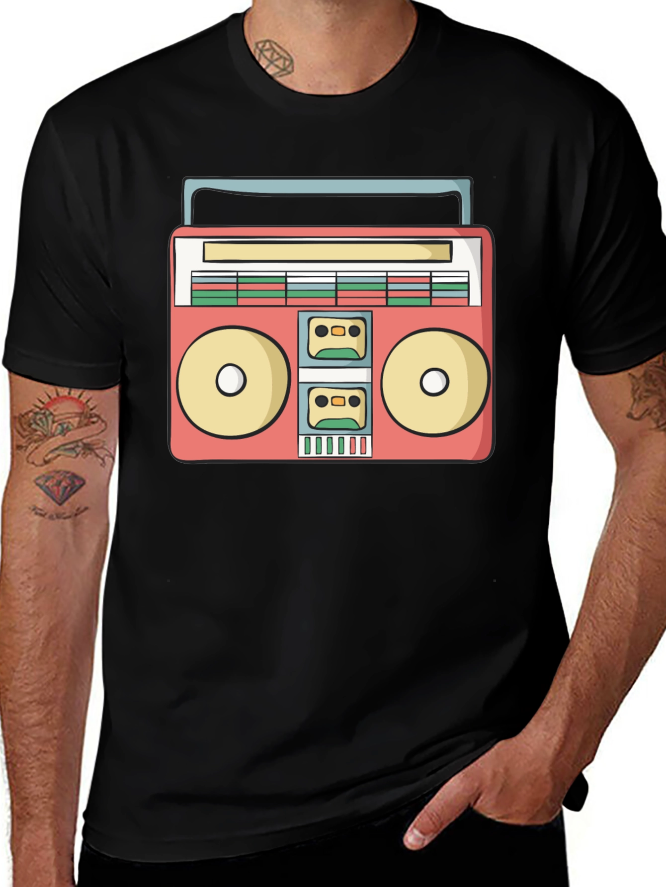 Variant 21 of Retro Boombox Graphic T-Shirt - Vintage Music Style