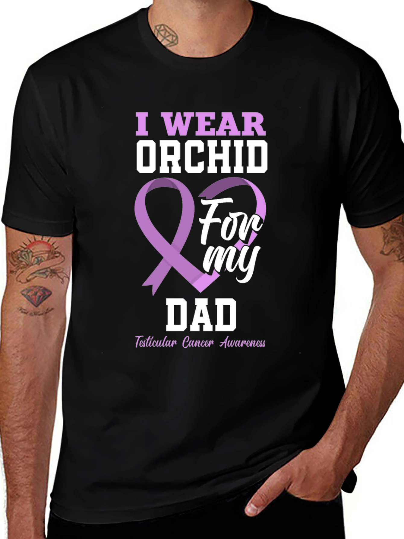 Variant 6 of Orchid for My Dad T-Shirt - Testicular Cancer Awareness