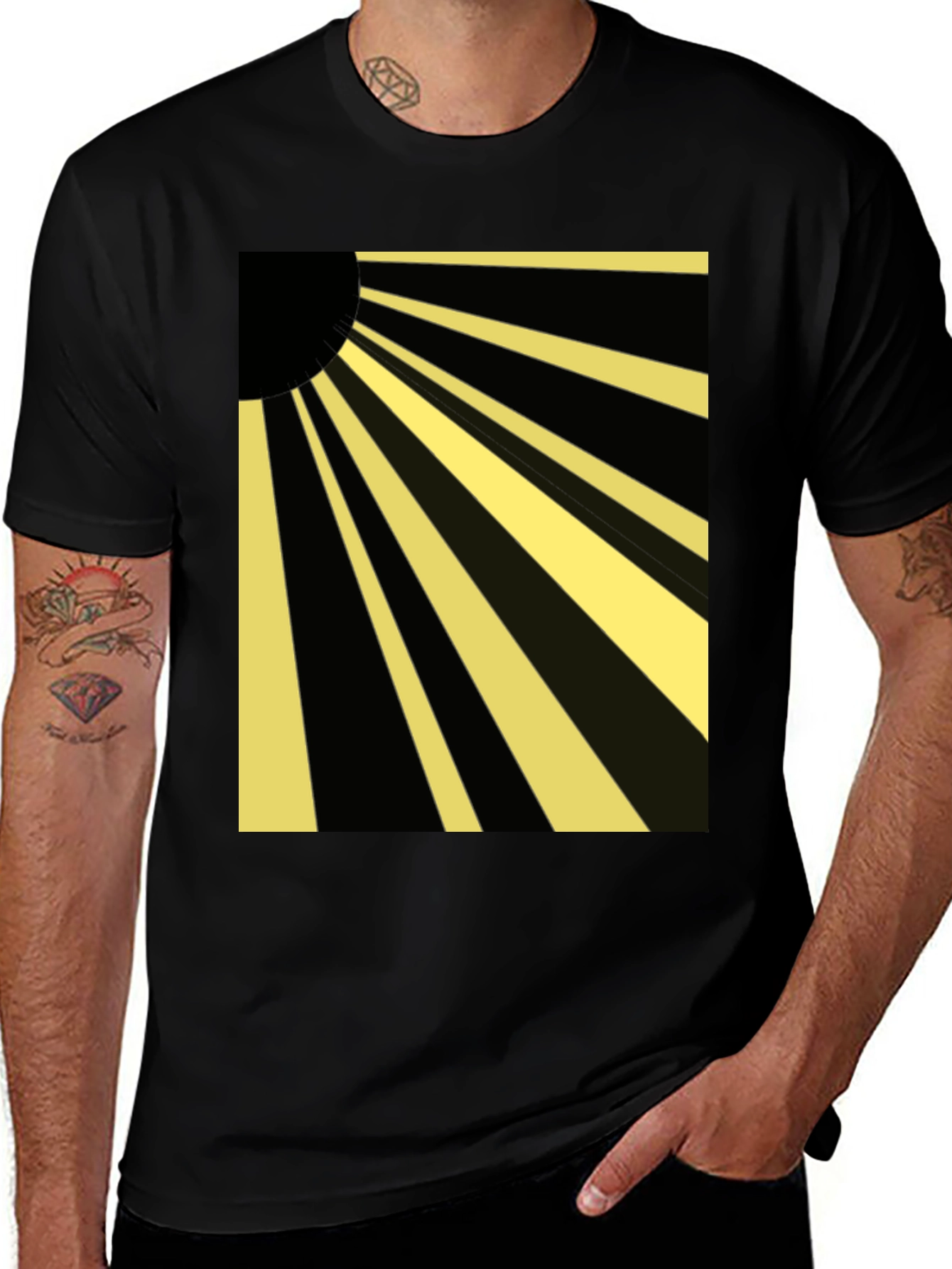 Variant 9 of Rising Sun Graphic Tee - Black