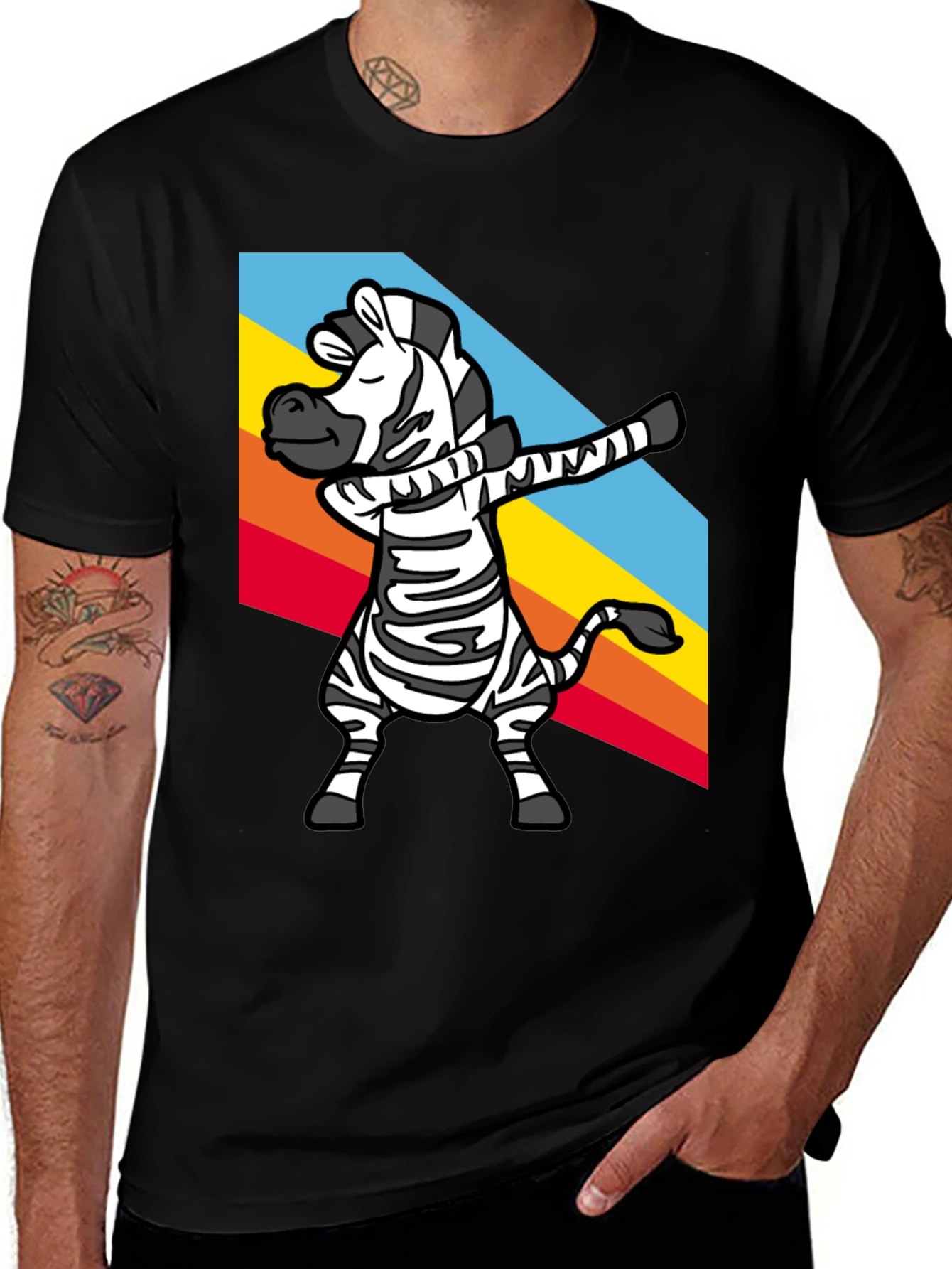 Variant 3 of Dabbing Zebra Graphic Tee - Unique Animal Design T-Shirt