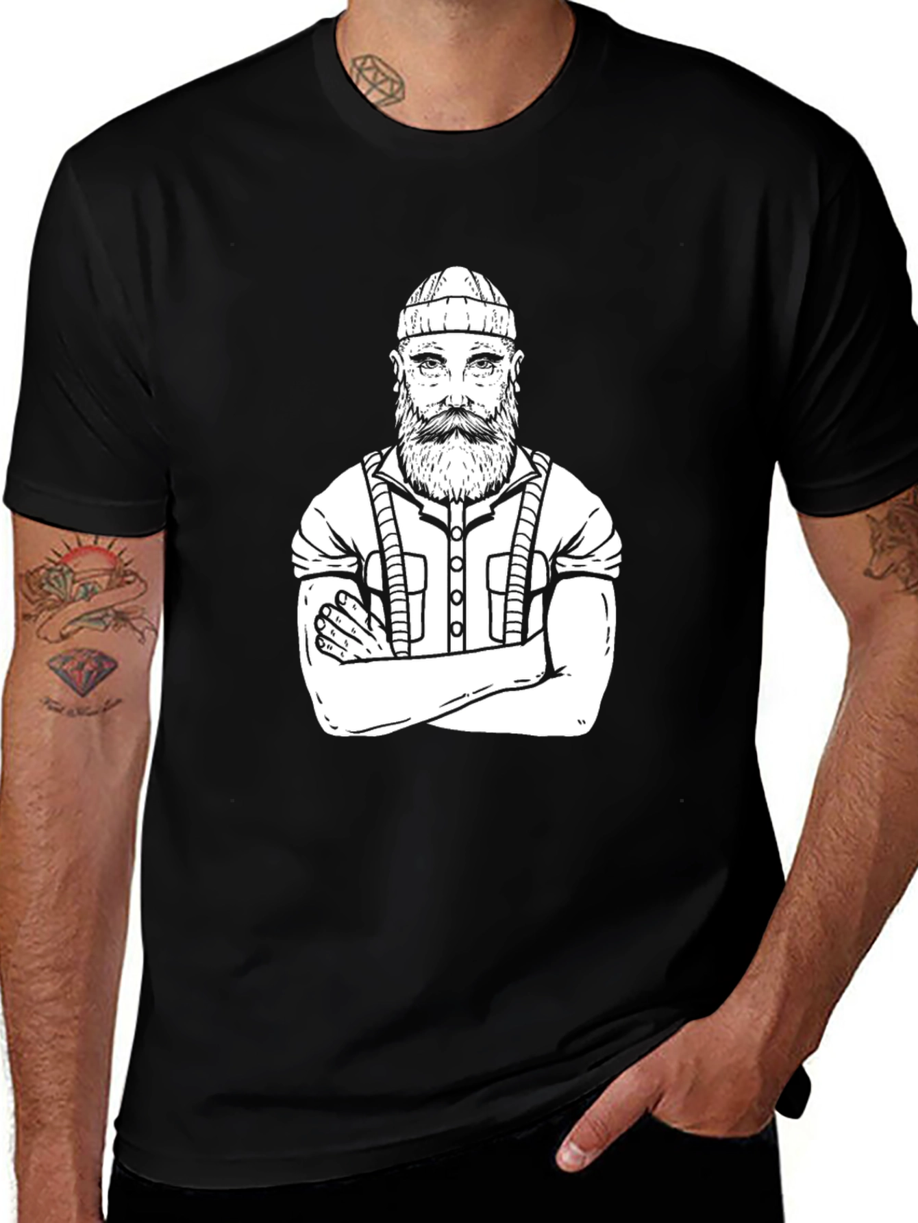 Variant 16 of Lumberjack Graphic Tee - Black Casual T-Shirt