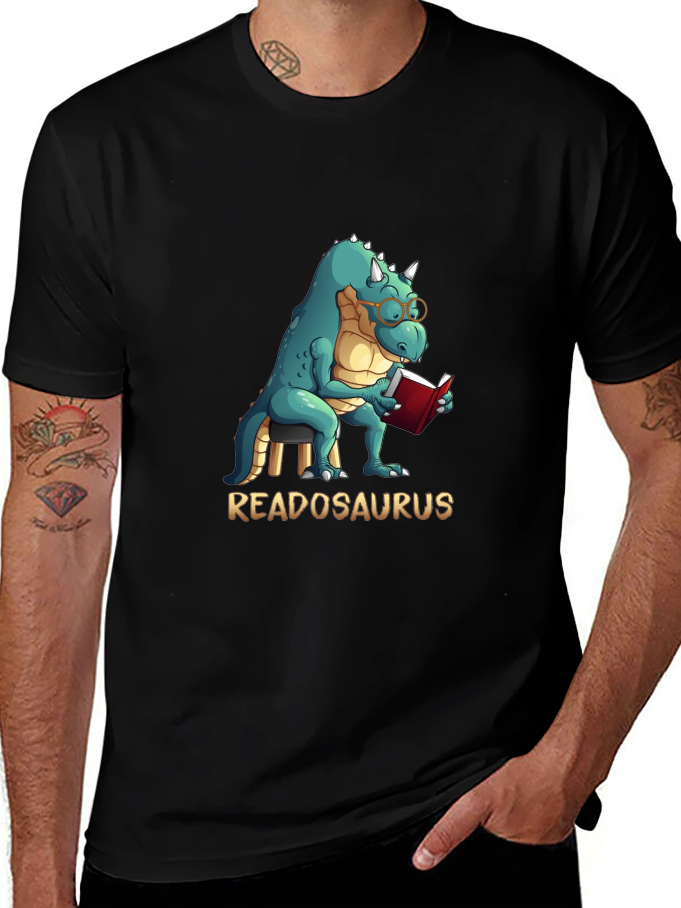 Variant 28 of Readosaurus T-Shirt - Reading Dinosaur Tee