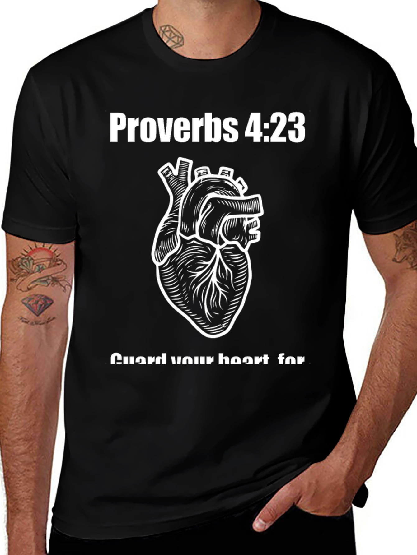 Variant 13 of Proverbs 4:23 Heart Graphic T-Shirt