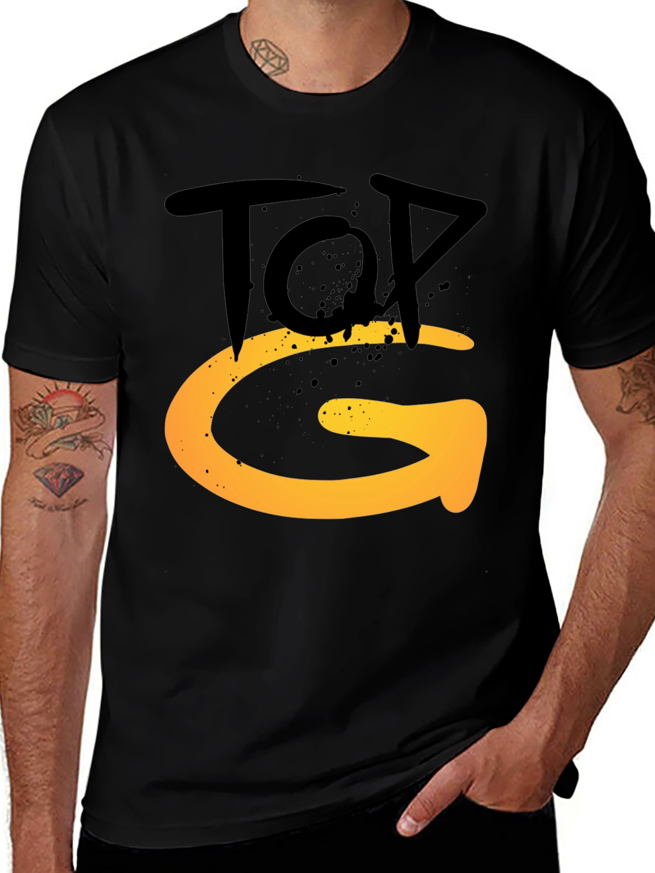 Variant 12 of Top G Graphic Tee - Stylish Men's Black T-Shirt