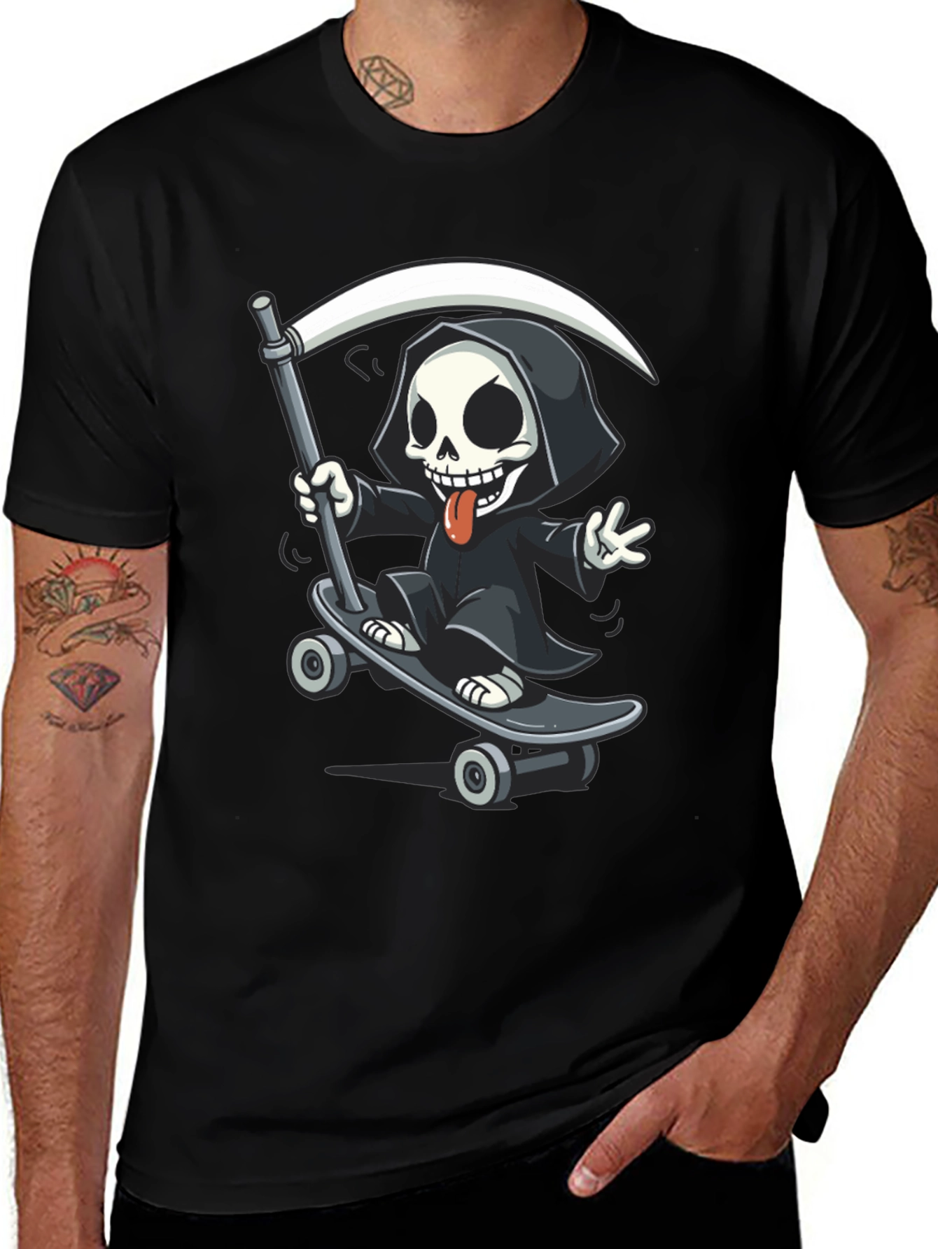 Variant 25 of Skateboarding Reaper Graphic Tee