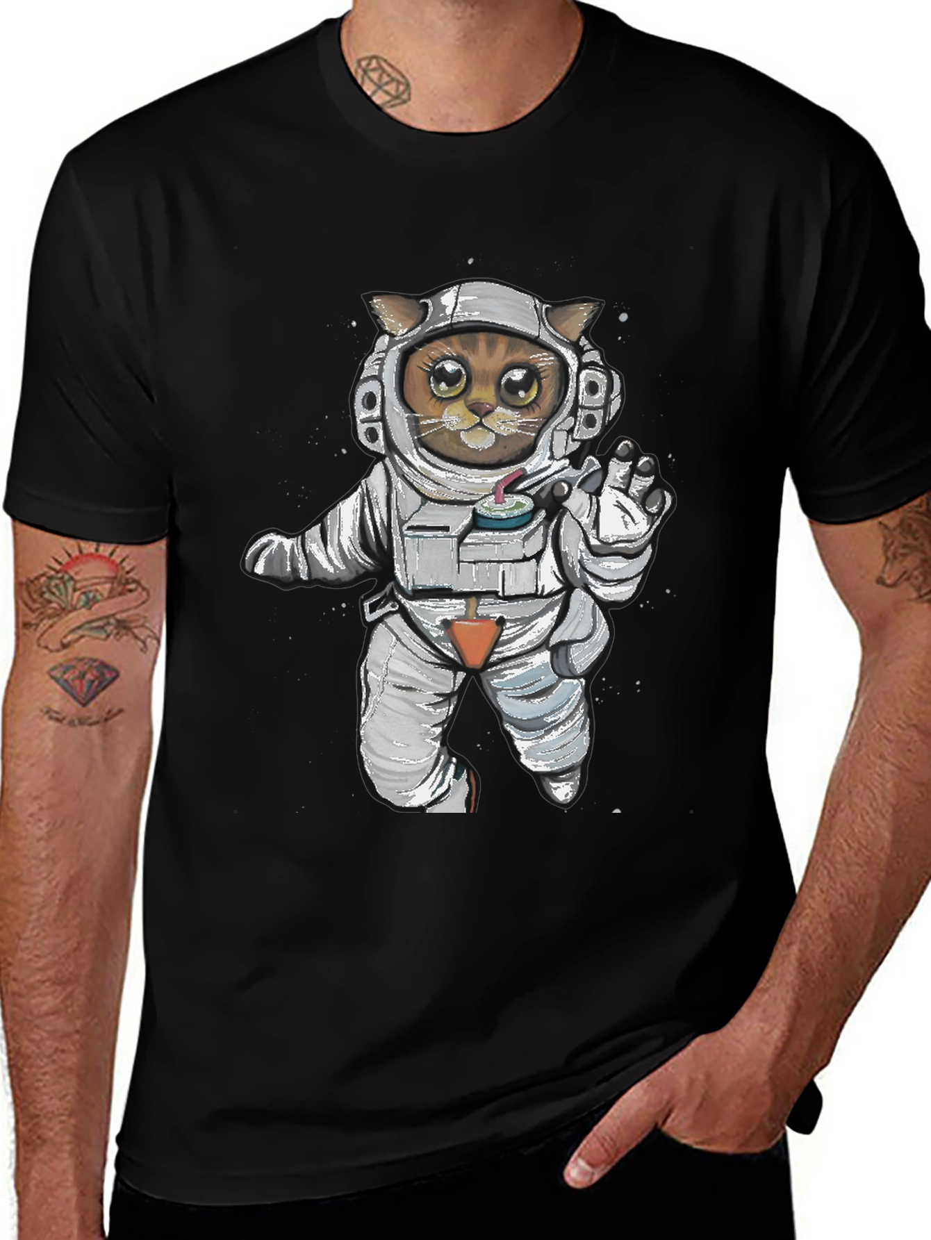 Variant 25 of Astronaut Cat Graphic Tee