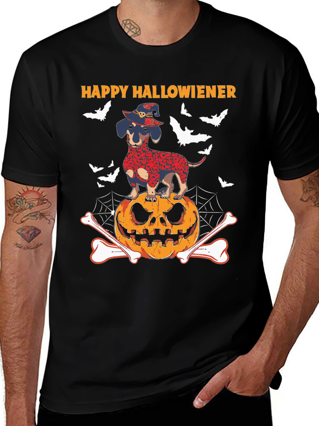 Variant 17 of Happy Hallowiener T-Shirt - Dachshund Halloween Tee