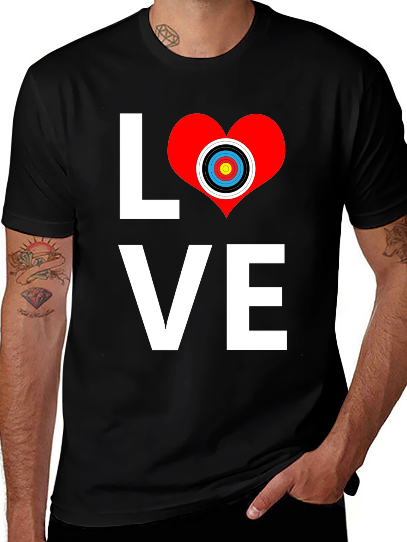 Variant 3 of Archery Love T-Shirt Target Heart Graphic Tee