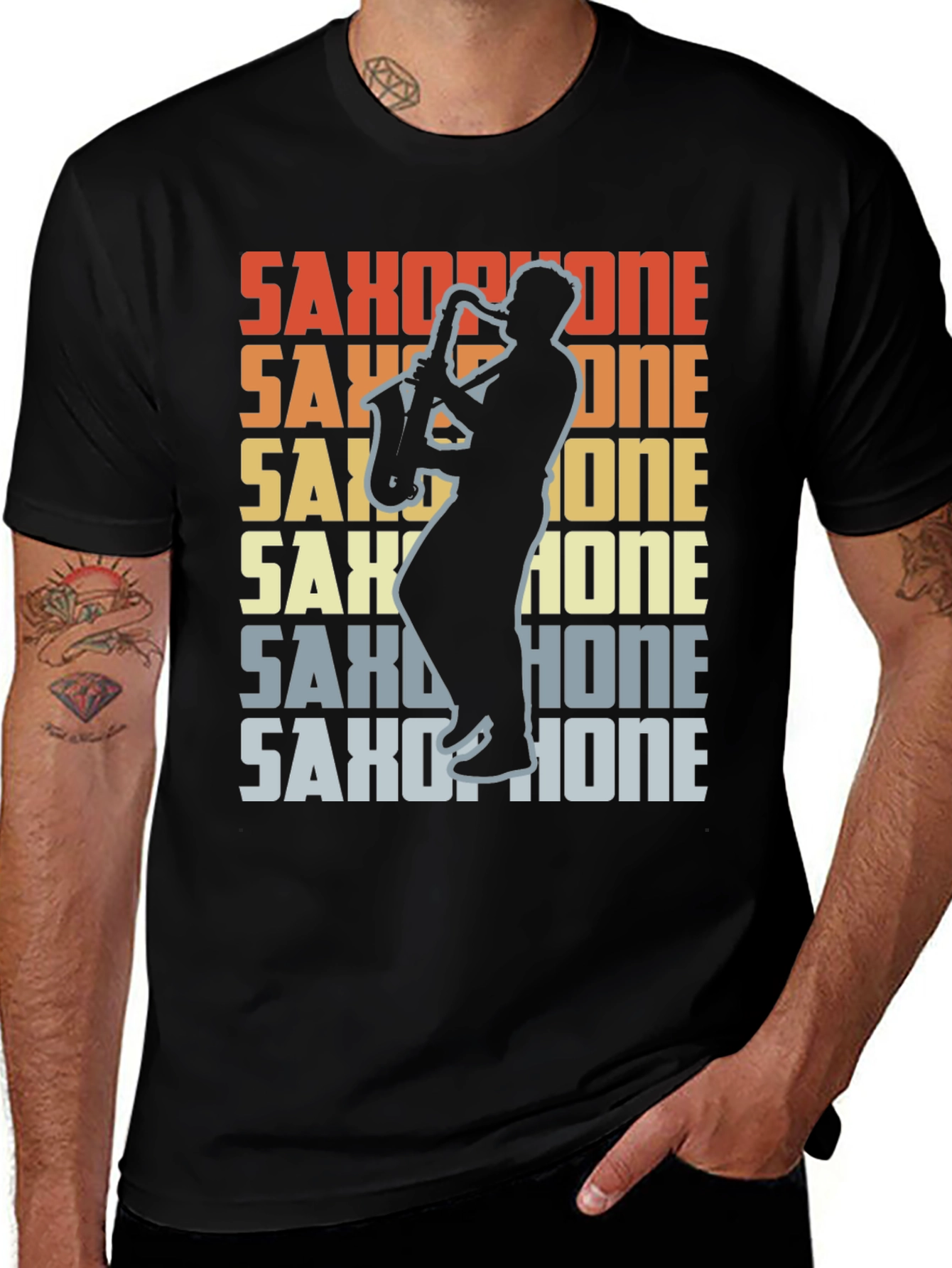Variant 23 of Retro Saxophone Player T-Shirt - Vintage Music Tee